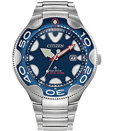 Citizen Mens Eco-Drive Promaster Dive Orca Stainless Steel Blue Rubber Strap Dive Watch Product Image