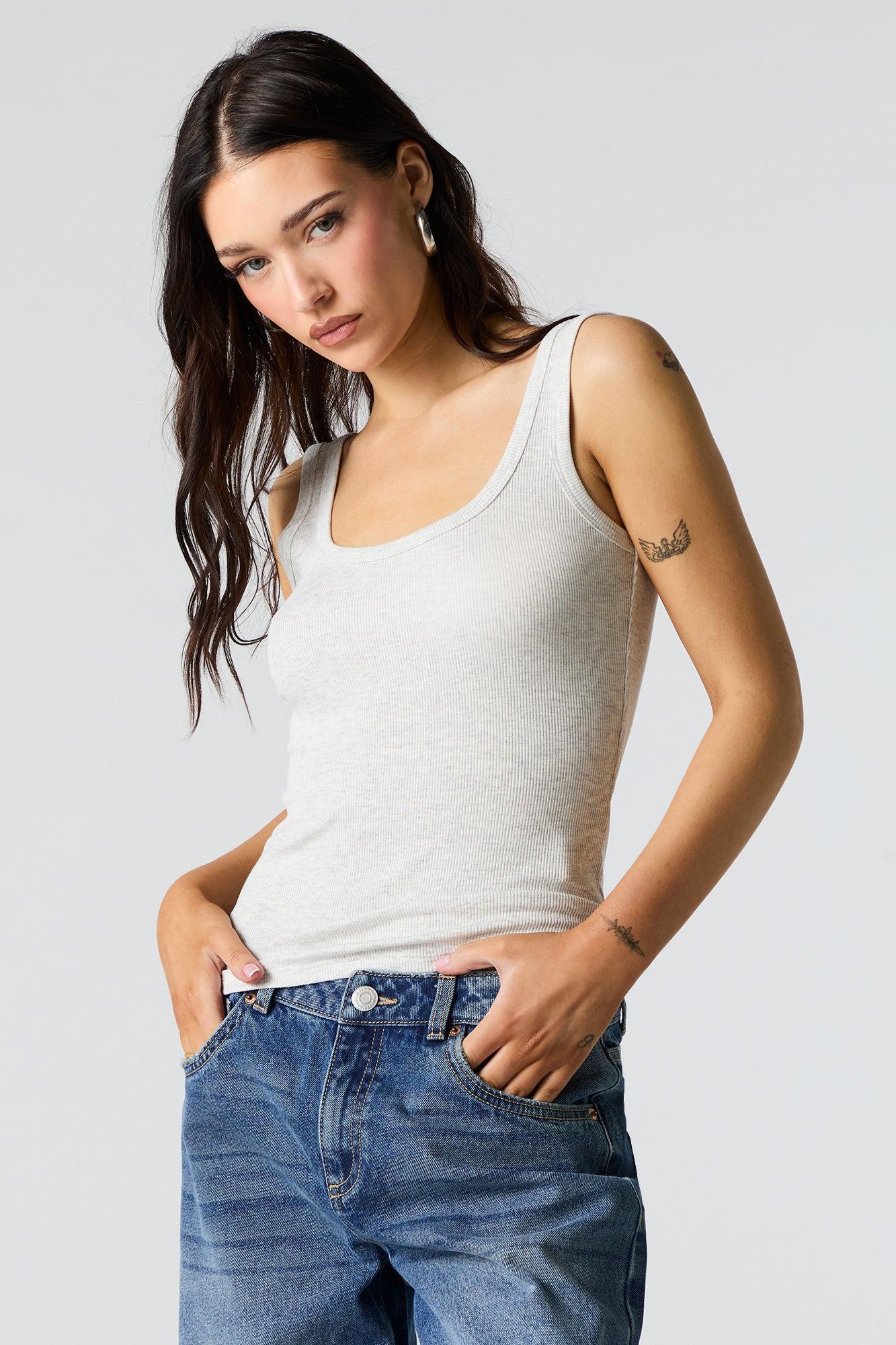Ribbed Scoop Neck Tank Female Product Image