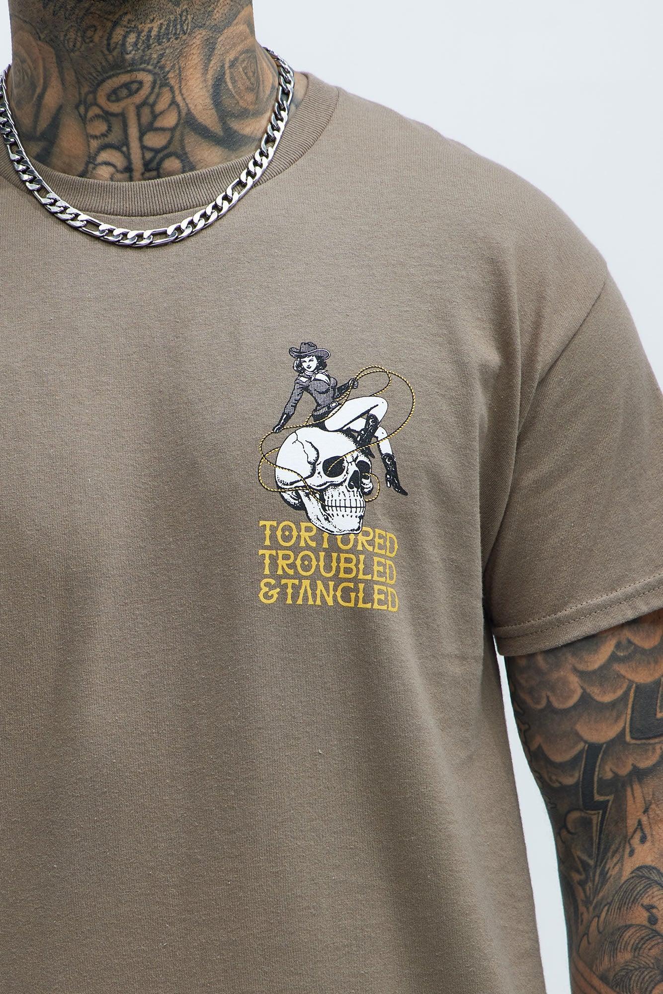 Tortured Troubled Tangled Short Sleeve Tee - Brown Product Image