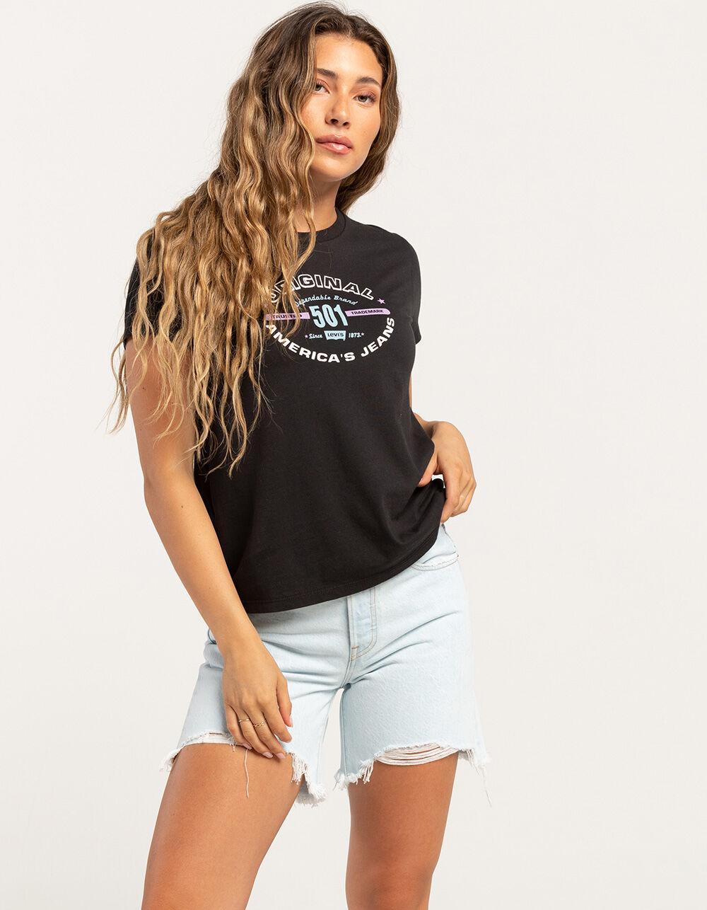 LEVI'S 501 Mid Thigh Womens Denim Shorts - Fade Off - LIGHT WASH Product Image