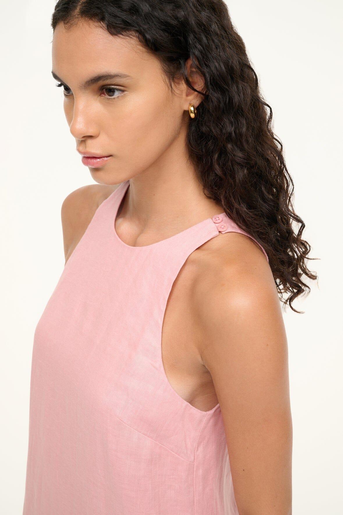 MIKA LINEN TOP | FADED BLUSH WHITE Product Image