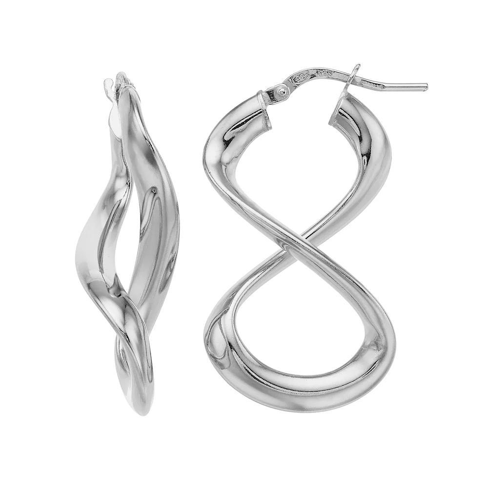 Sterling Silver Hollow Infinity Drop Earrings, Women's Product Image
