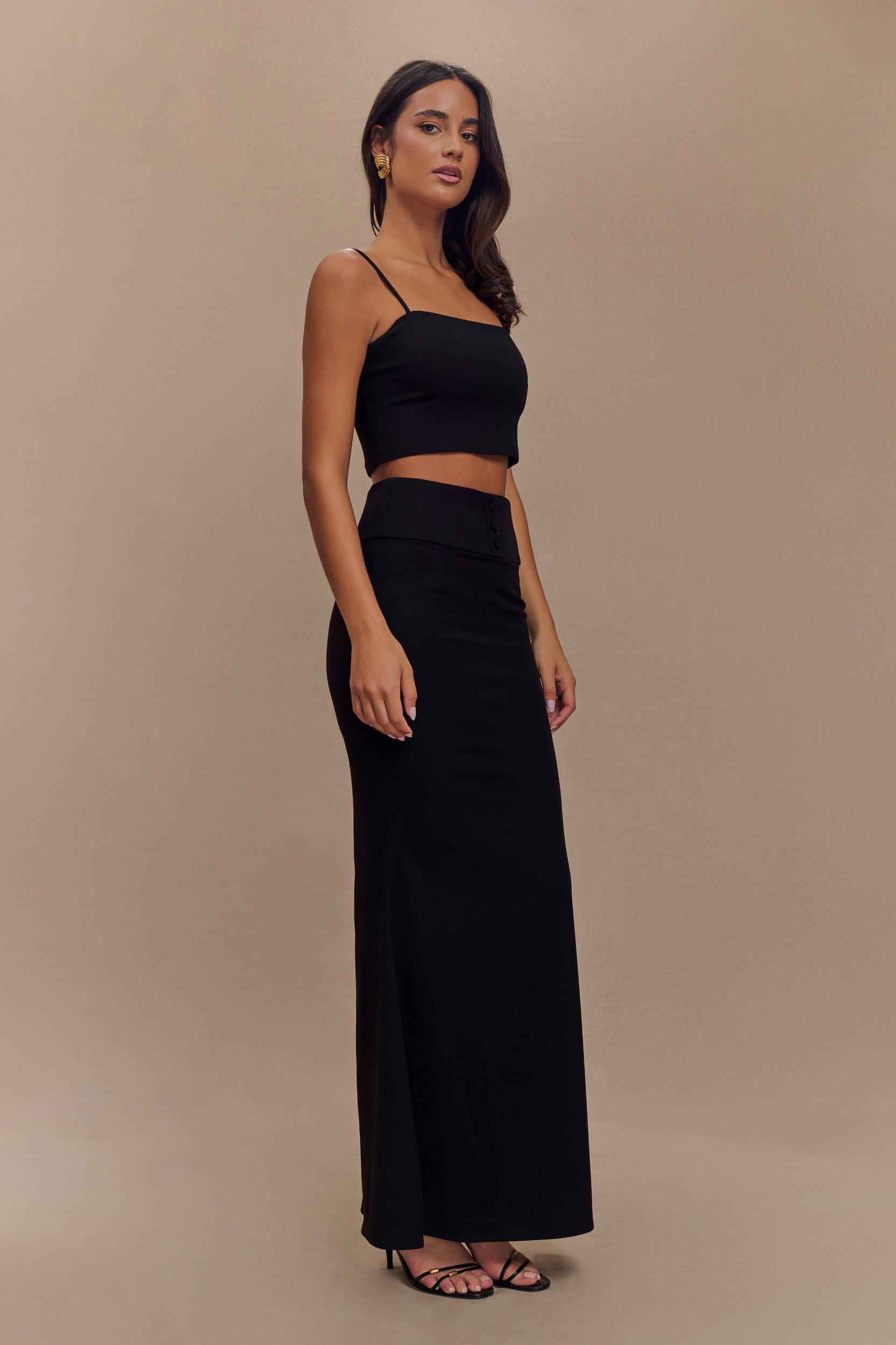 Grace Suiting Maxi Skirt - Black Product Image