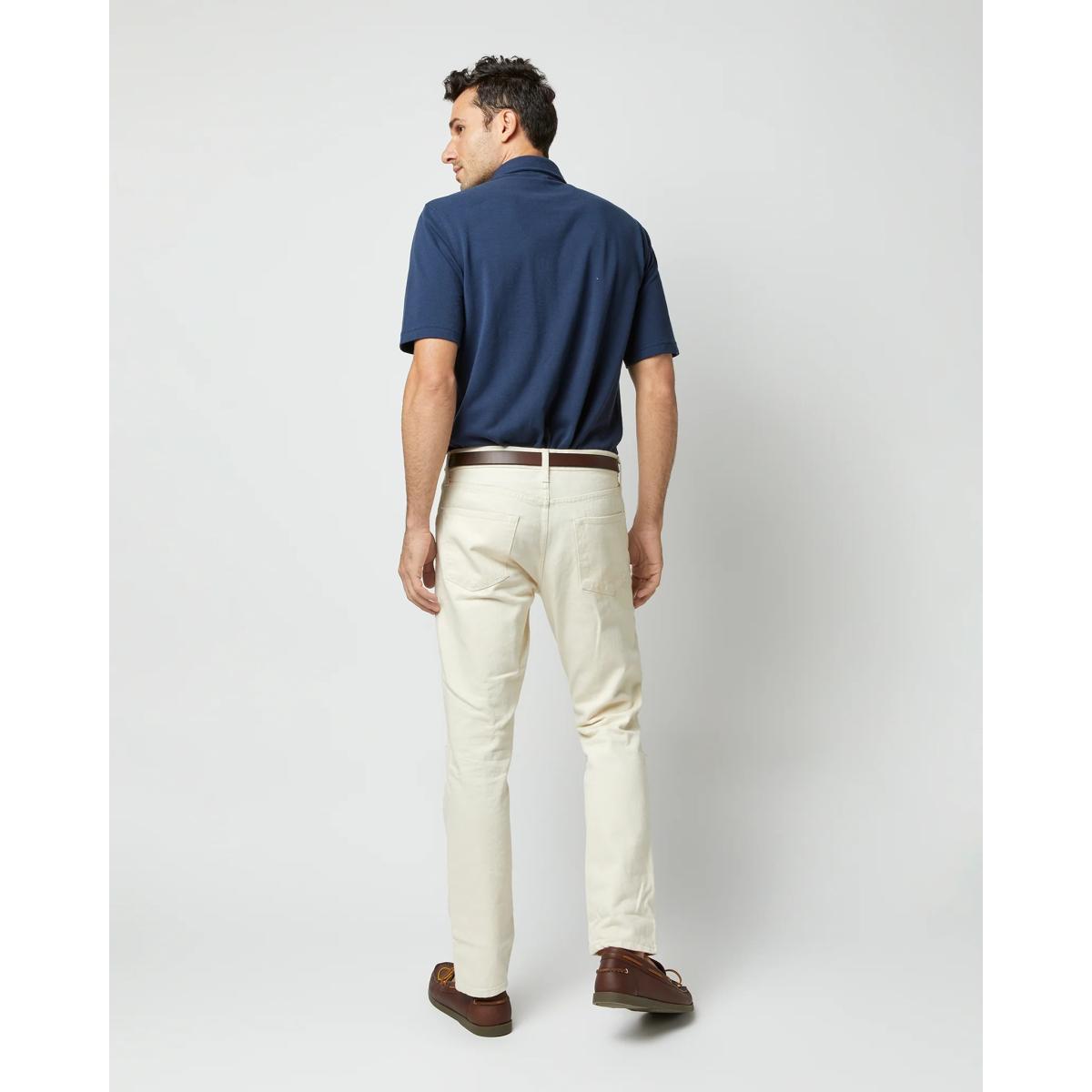 Short-Sleeved Polo Navy Pima Pique Product Image