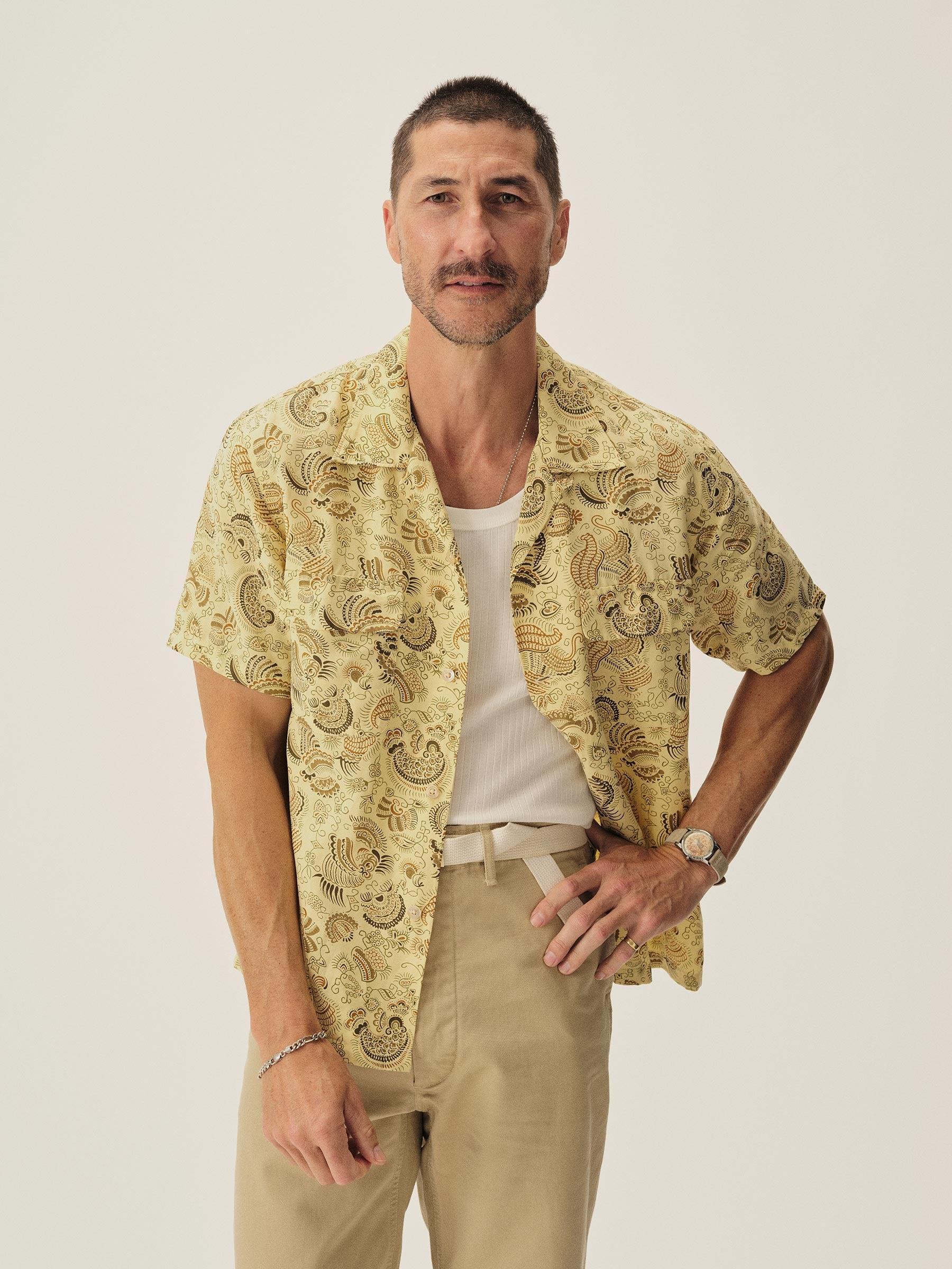 Sand Dune Draped Linen Deuce Coupe Camp Shirt Product Image