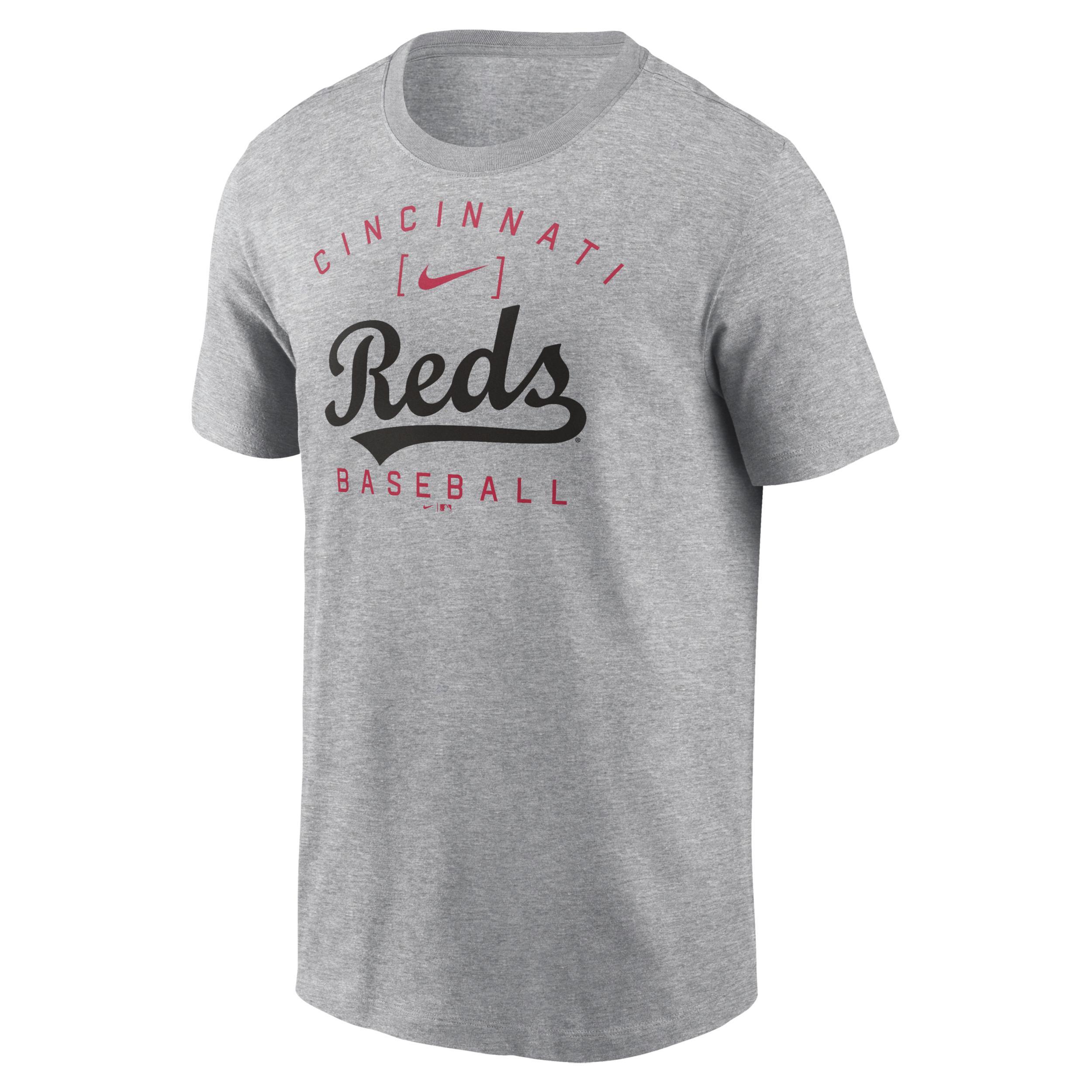 Nike Mens Heather Gray Cincinnati Reds Home Team Athletic Arch T-Shirt Product Image
