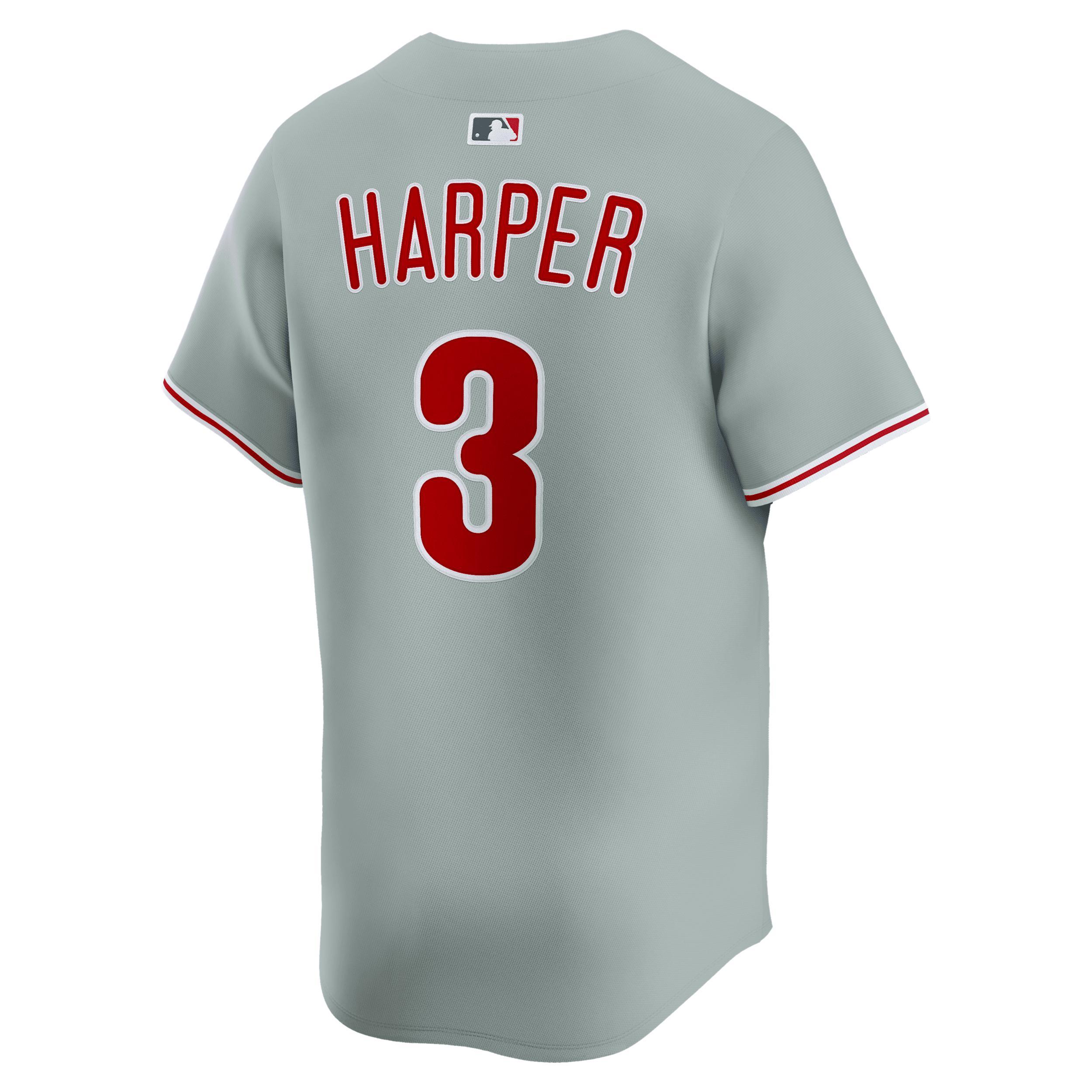 Men's Nike Bryce Harper Gray Philadelphia Phillies Alternate Limited Player Jersey, Size: Medium, Grey Product Image