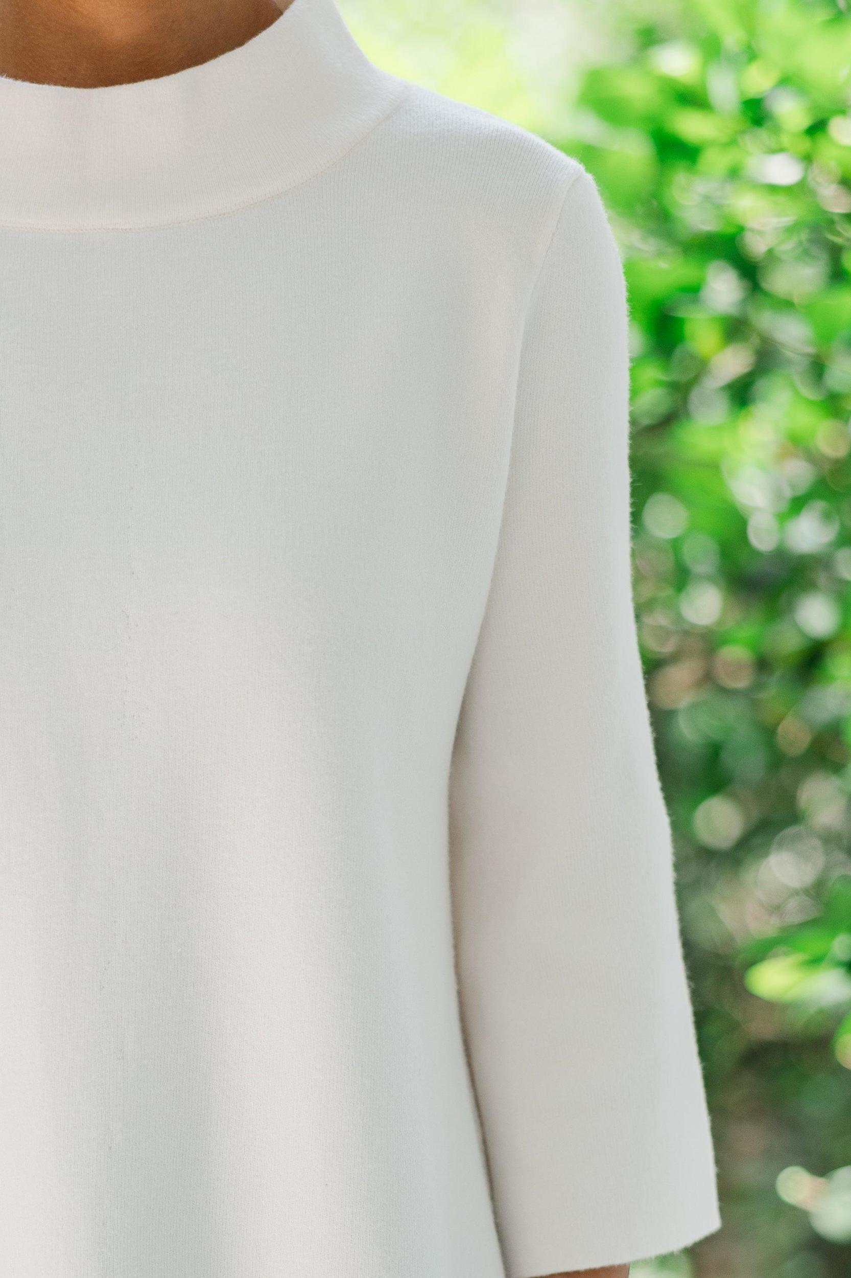 Just A Feeling Cream Mock Neck Sweater Female Product Image