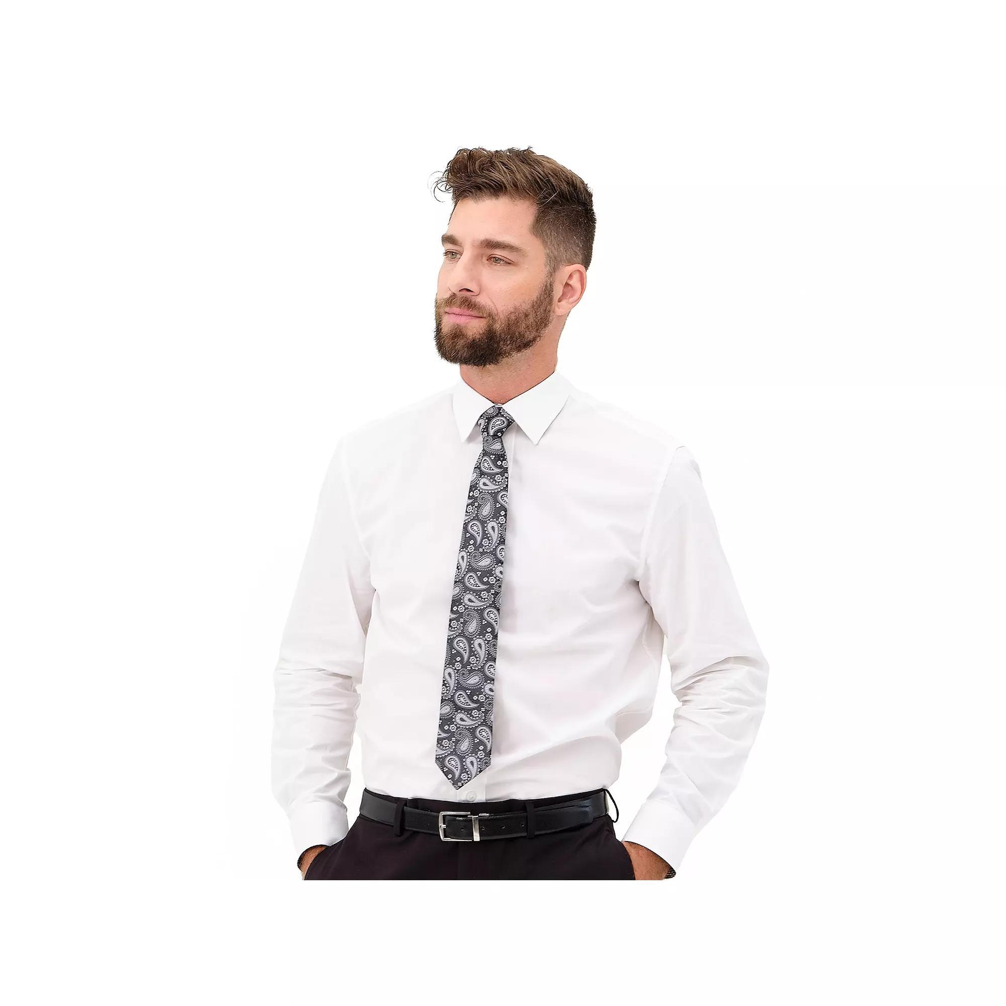 Mens Nick Graham Modern-Fit Stretch Dress Shirt & Tie Set Product Image