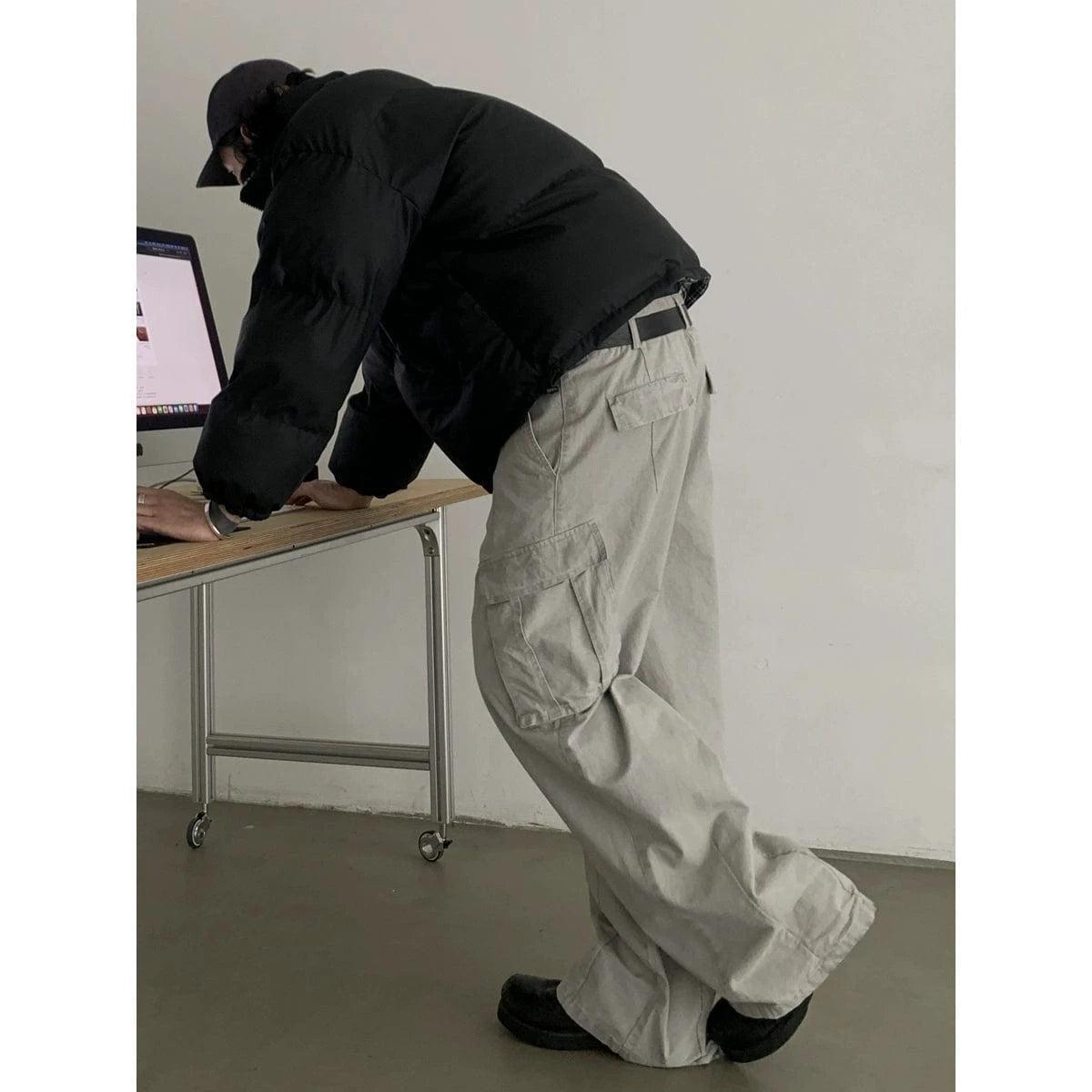 RT No. 18802 RECONSTRUCTED CARGO STRAIGHT PANTS Product Image