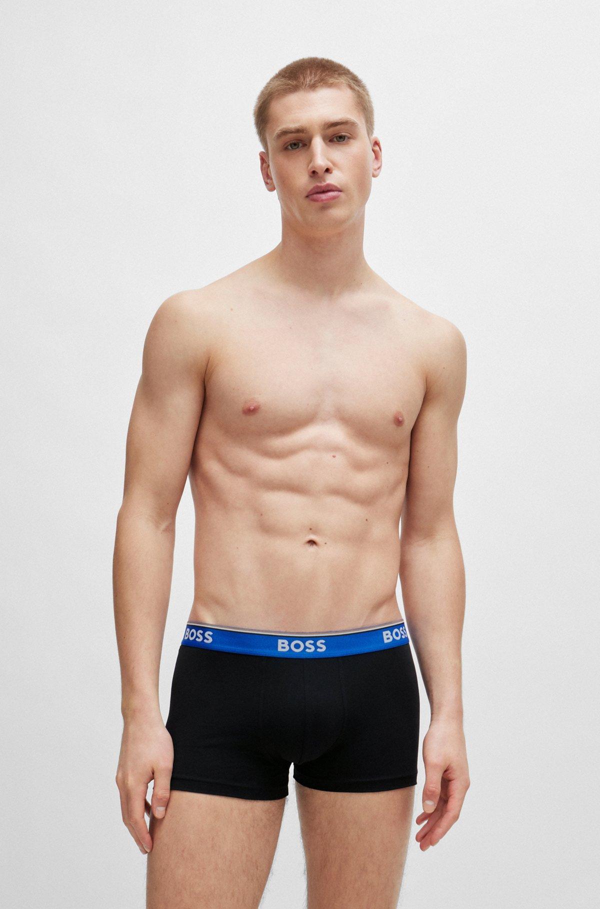 Three-pack of stretch-cotton trunks with logo waistbands Product Image