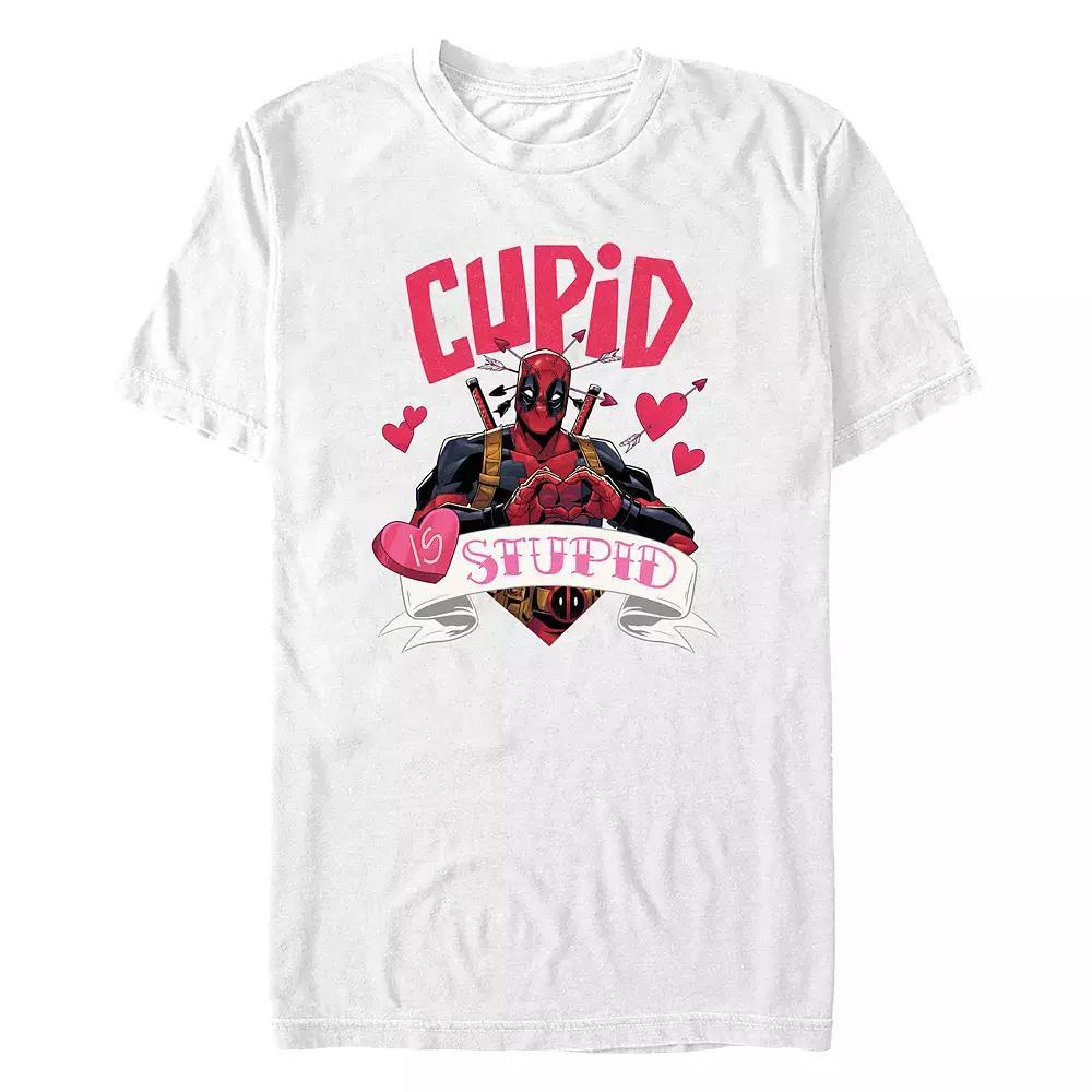 Men's Marvel Deadpool Cupid Is Stupid Graphic Tee, Size: Large, White Product Image