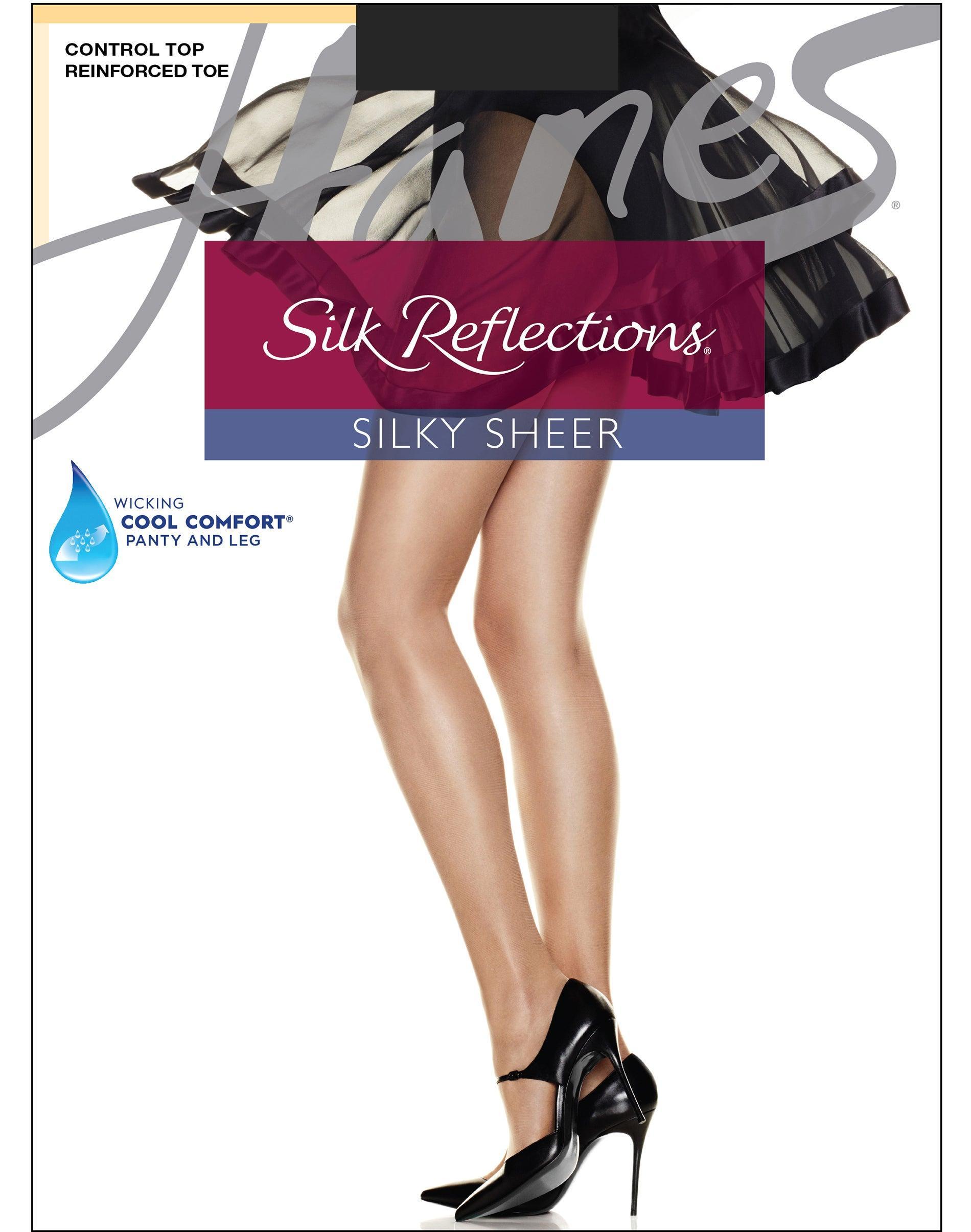 Hanes® Silk Reflections Silky Sheer Control Top Pantyhose, Women's, Size: E-F, Blue Product Image