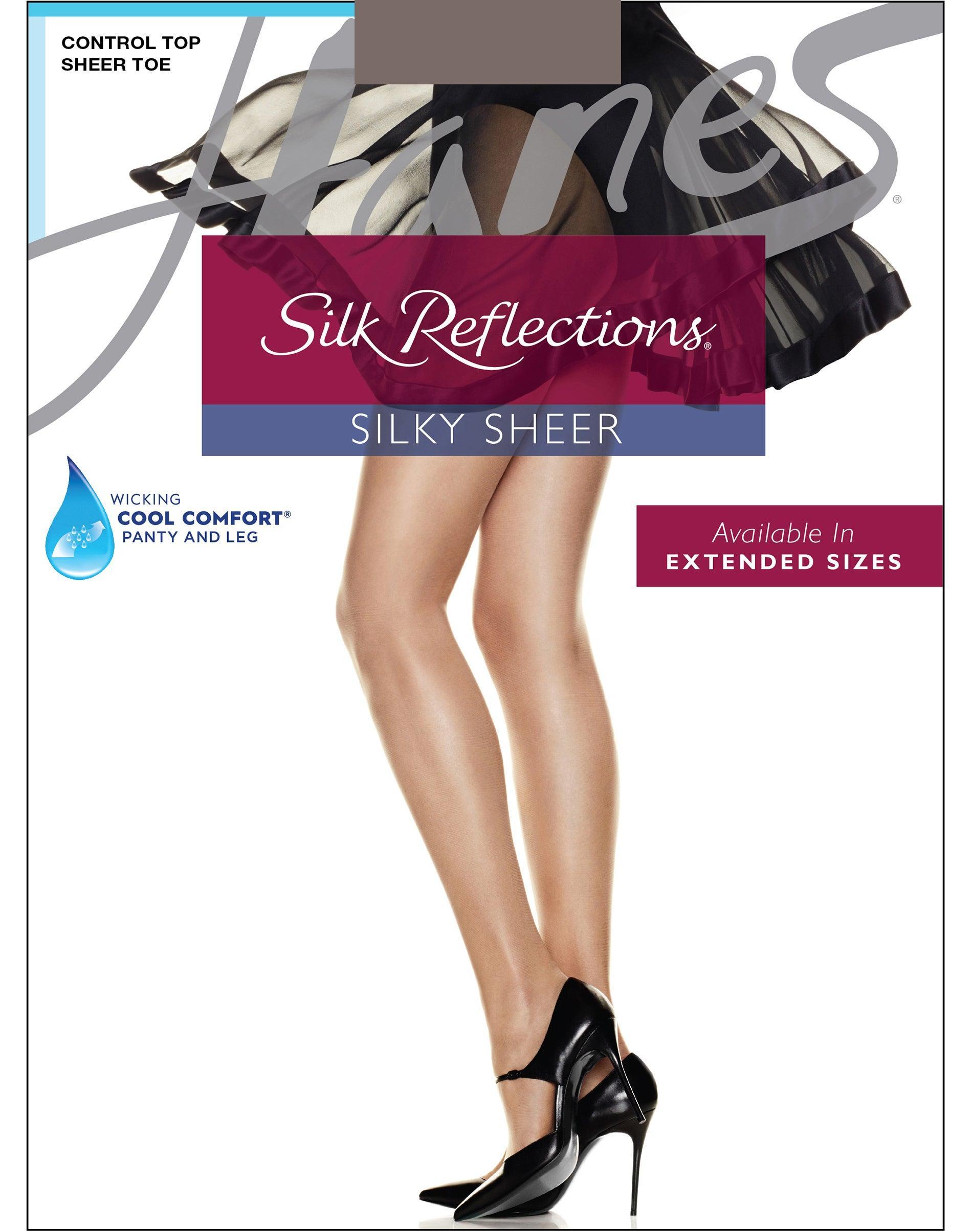 Hanes Silk Reflections Control Top Pantyhose with Sheer Toe Classic Navy EF Womens Product Image
