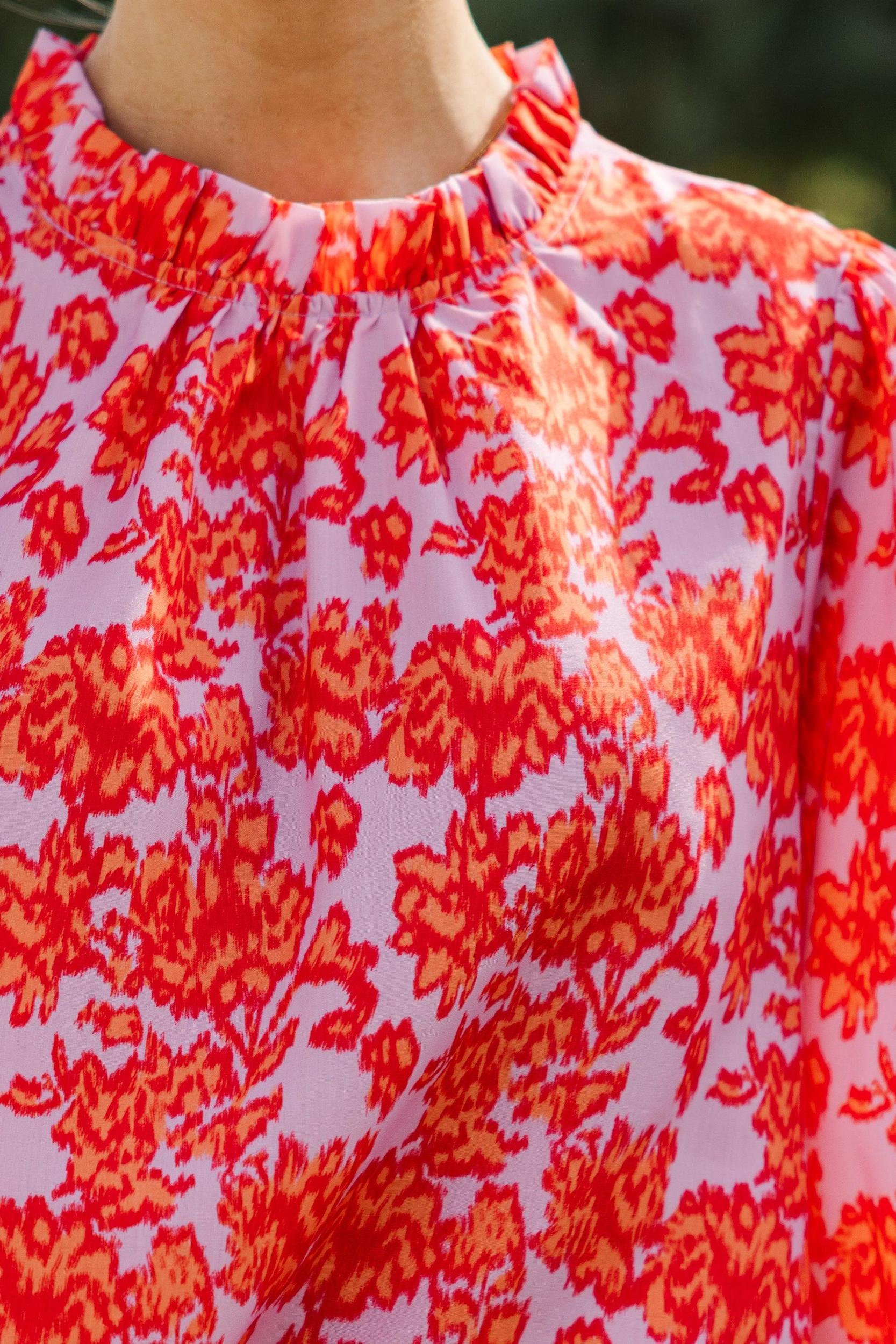 Can't Change Pink Abstract Blouse Female Product Image