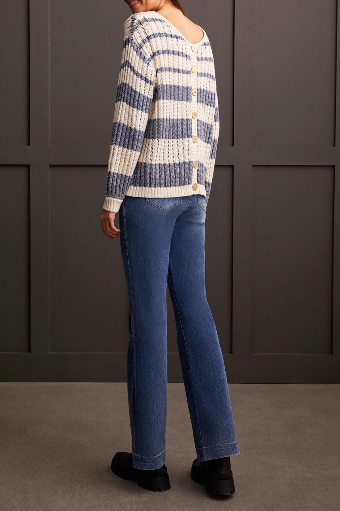 Wear 2 Ways Neck/Cardi Sweater with Special Wash Product Image