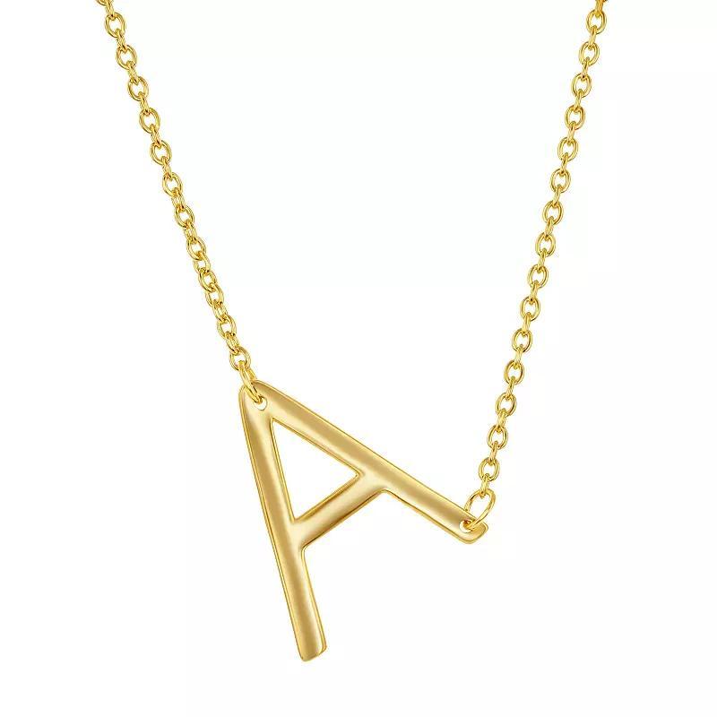 Sterling Silver Sideways Initial Necklace, Women's, Size: 16-18" ADJ, Gold Tone Z Product Image
