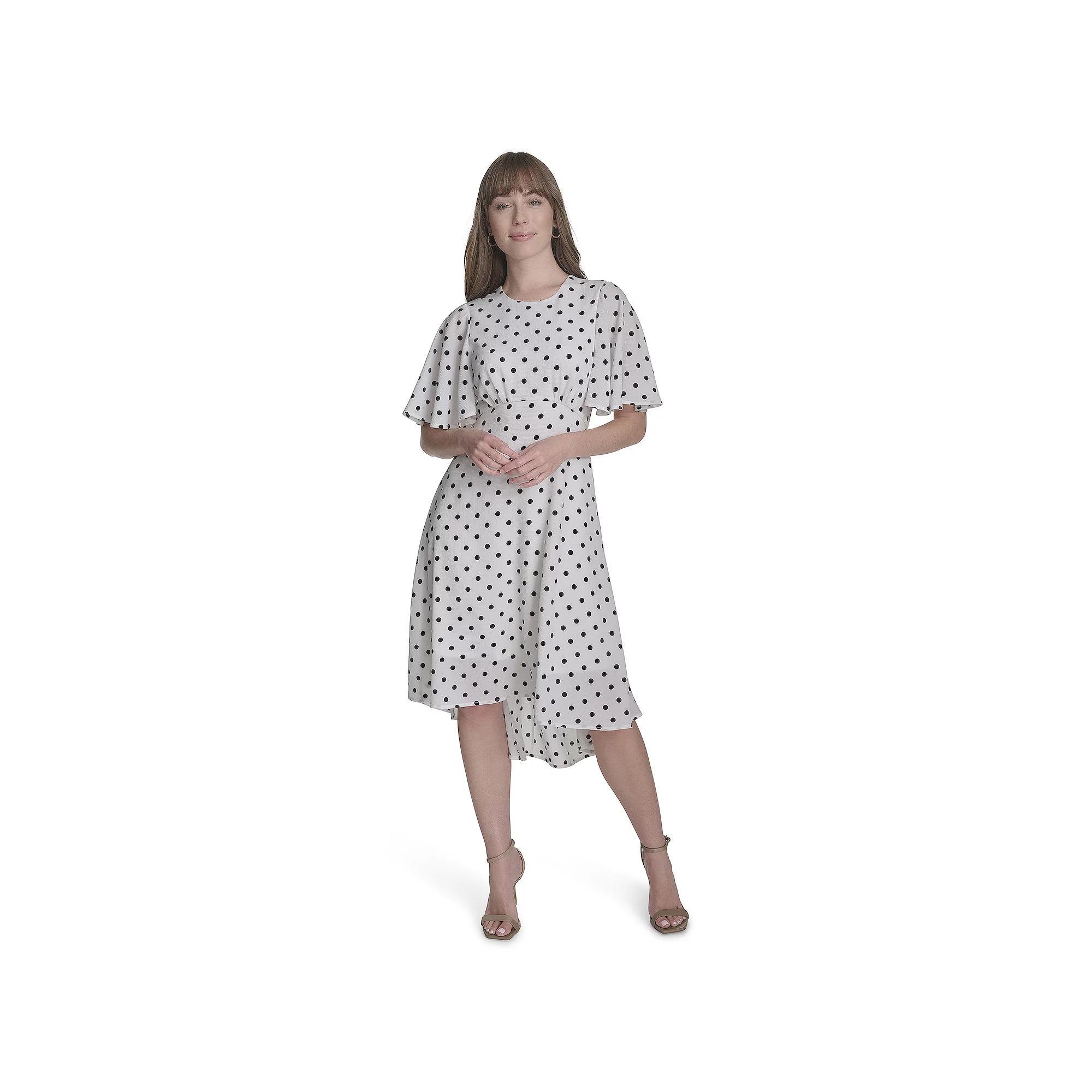 Women's La Nouvelle Renaissance Flutter Sleeve Dot Dress, Size: 12, Polka Dot Product Image