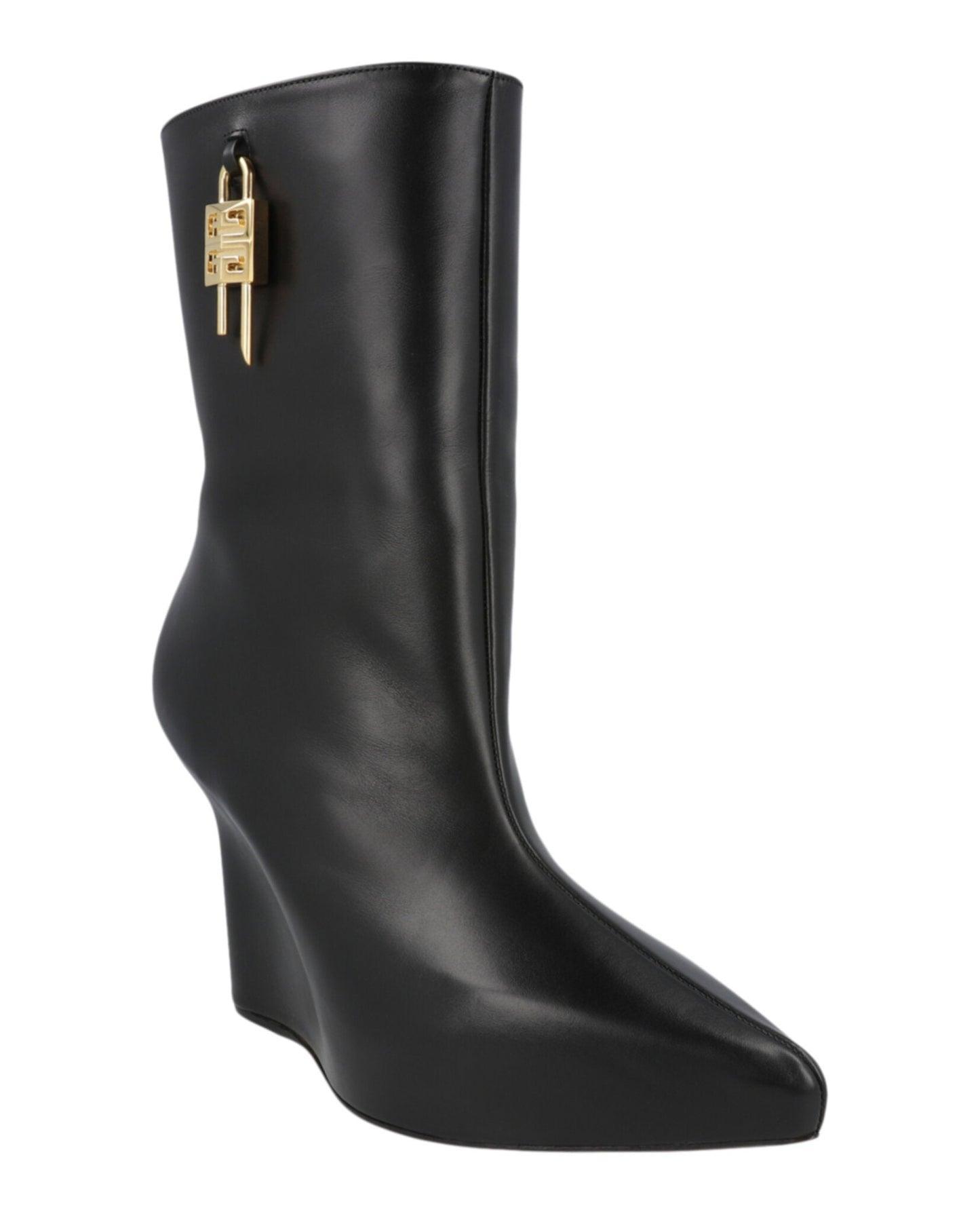 Givenchy G-Lock Leather Wedge Boots Product Image
