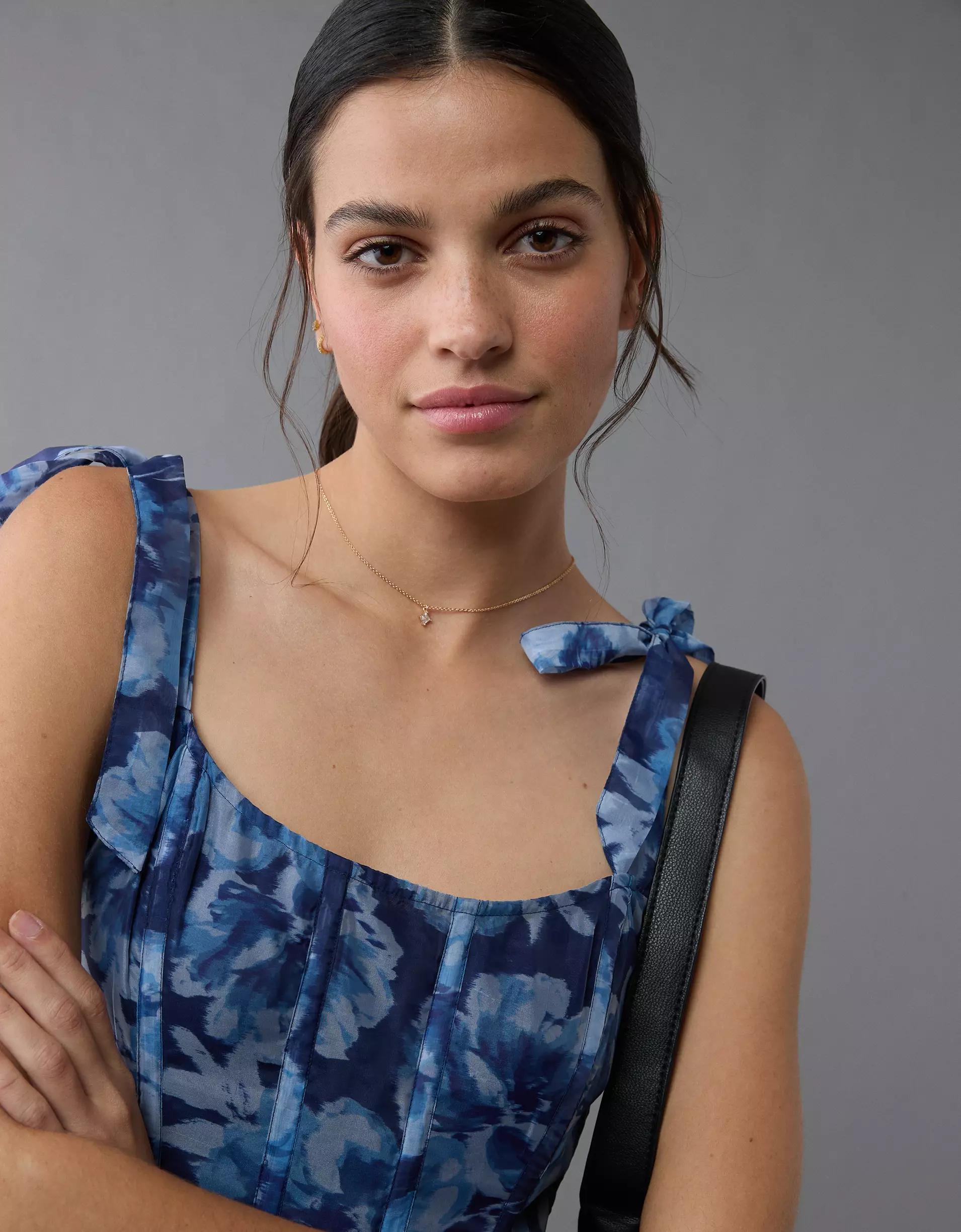 AE Corset Tie Strap Floral Mini Dress Product Image