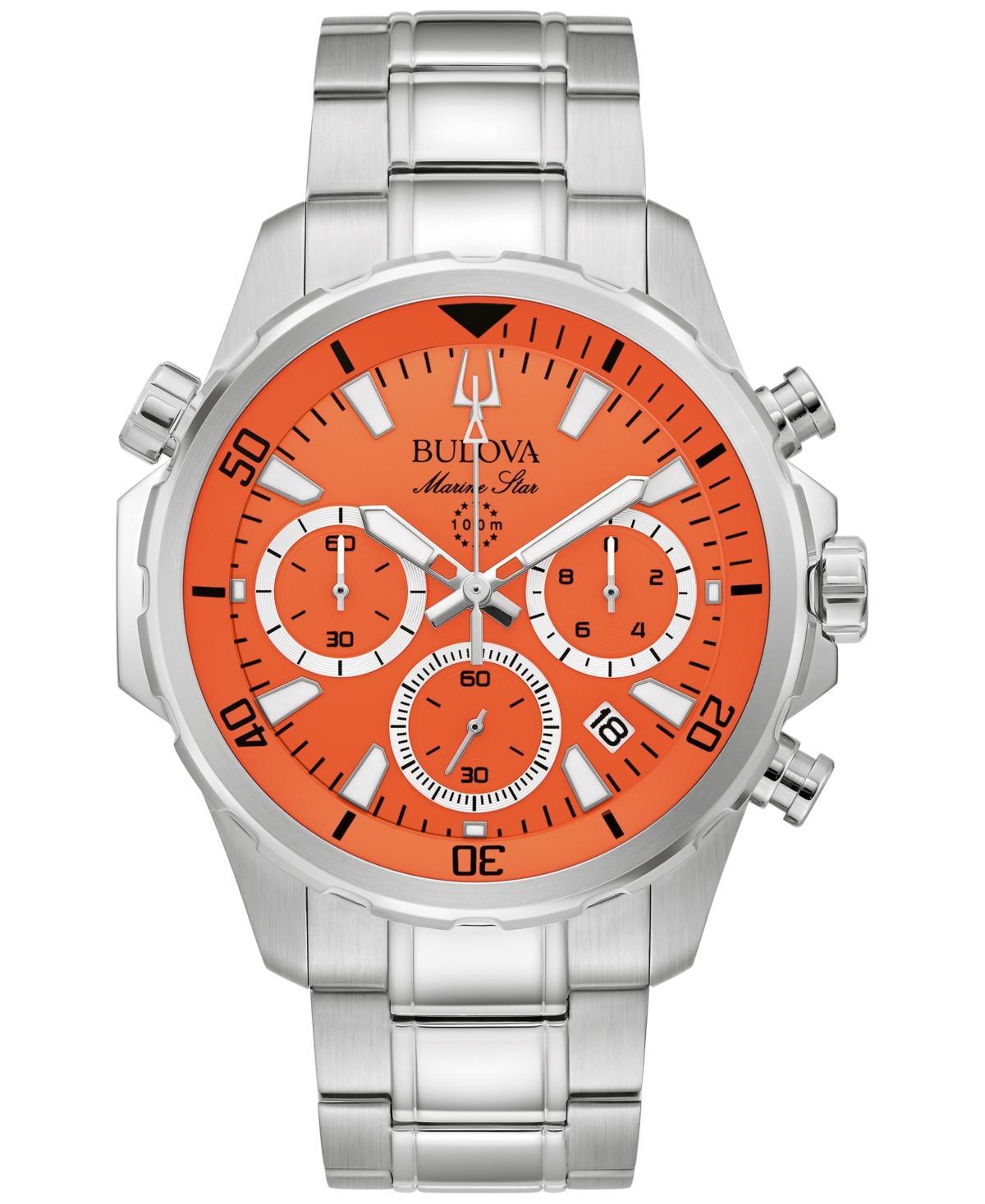 Bulova Marine Star Collection Mens Orange Dial Chronograph Watch Product Image