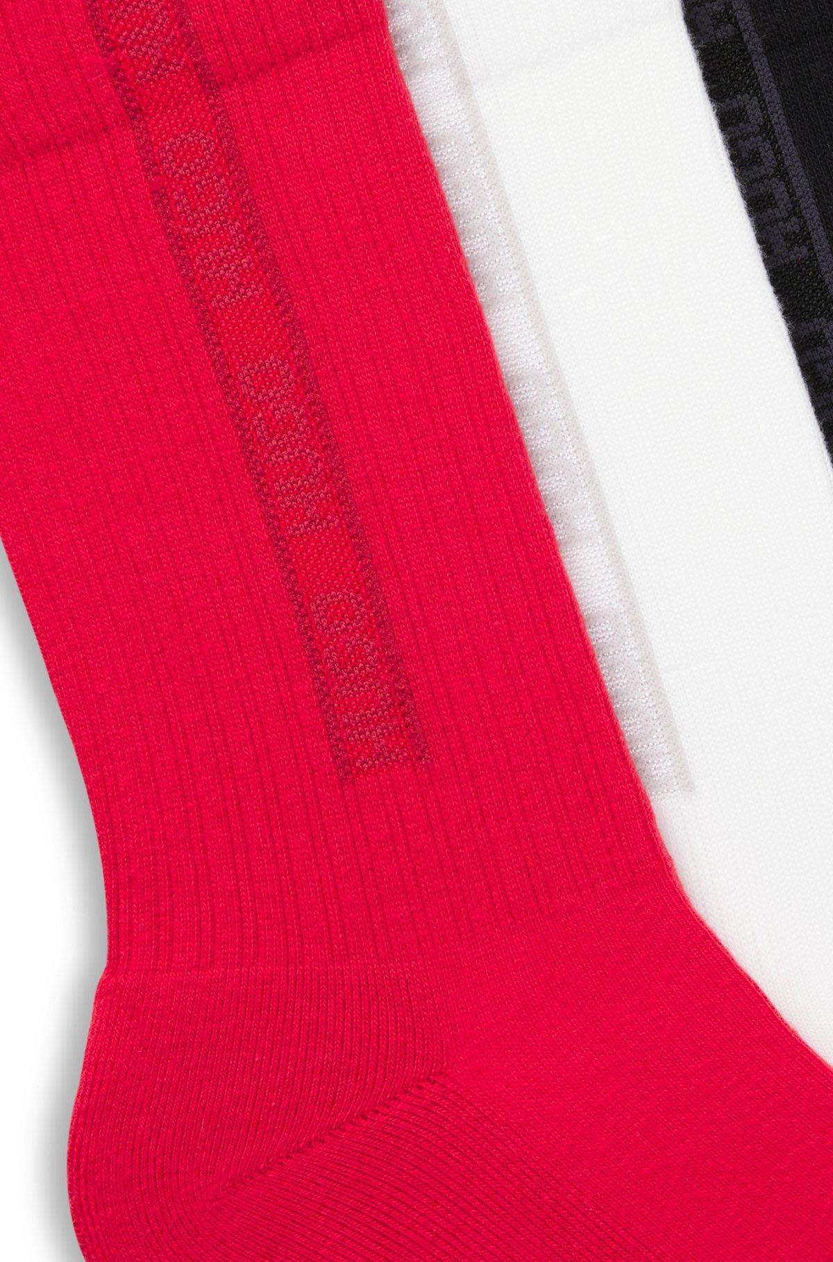 Three-pack of ribbed short socks with tonal logos Product Image