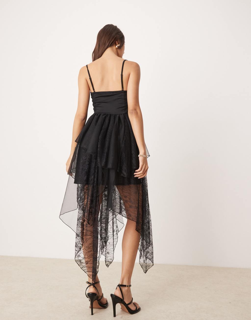 Miss Selfridge lace bow detail dress Product Image