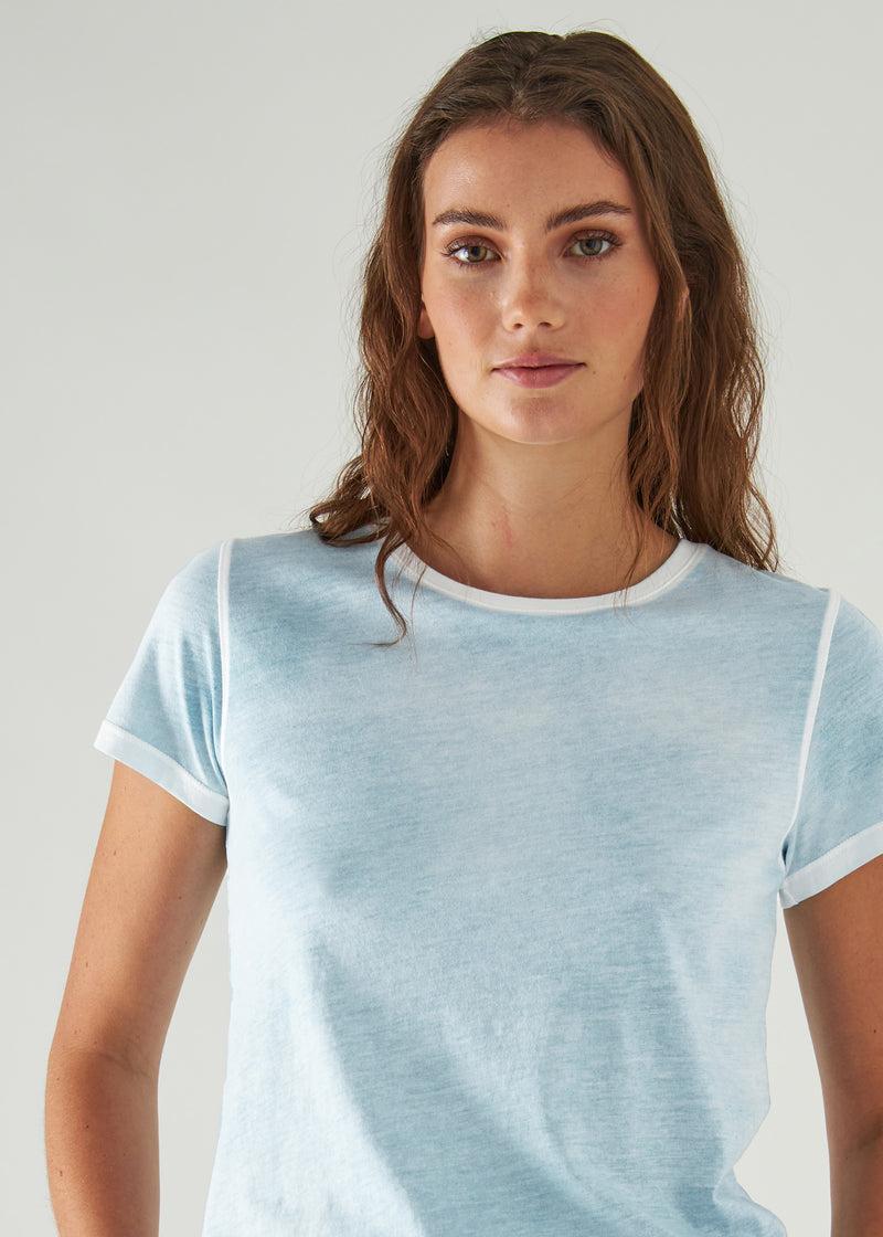 Patrick Assaraf Women's REVERSE SPRAY LIGHTWEIGHT PIMA COTTON T-SHIRT Product Image