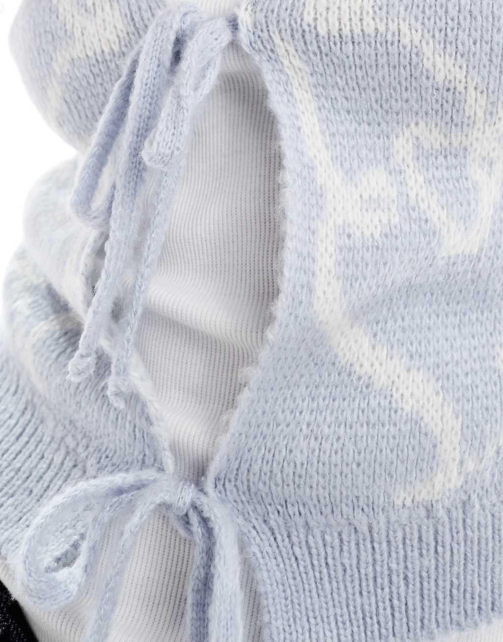 ASOS DESIGN knitted tie front cardigan in blue print Product Image