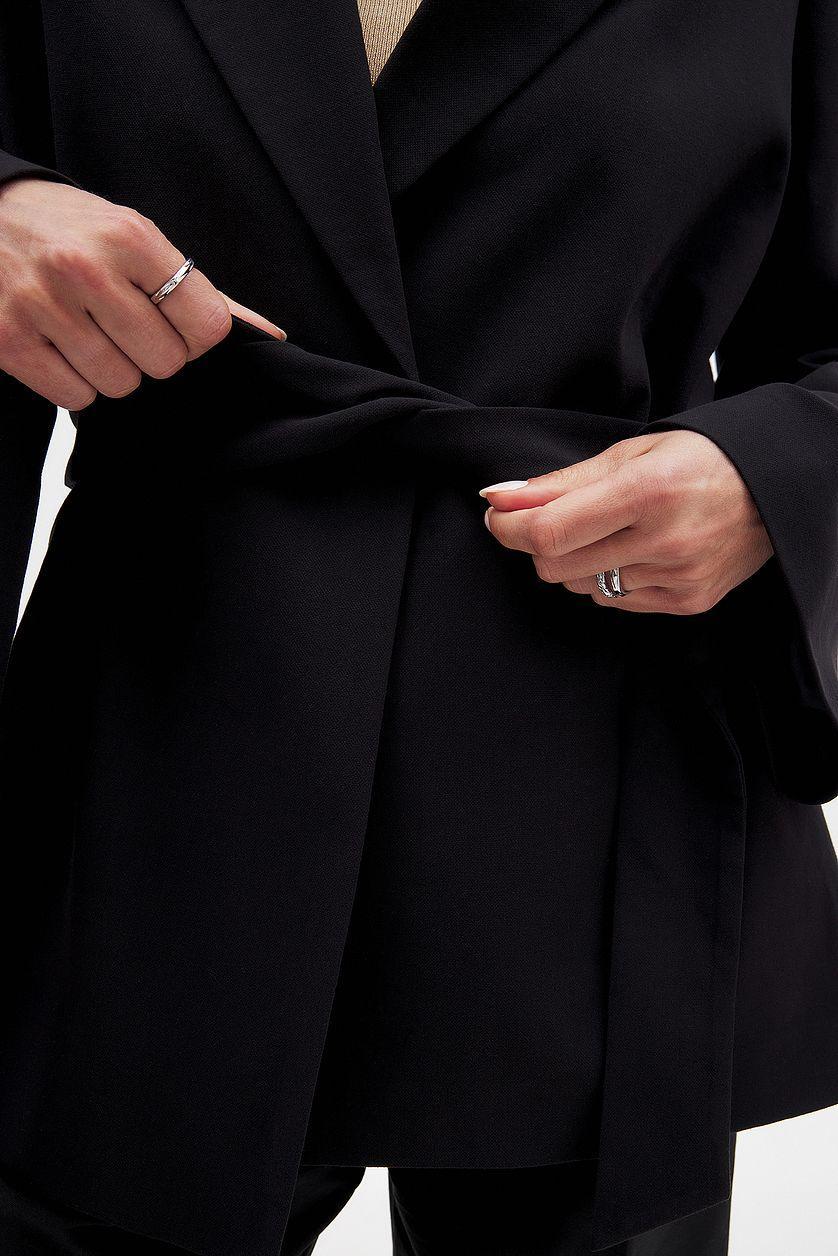 Oversized Blazer with Belt Product Image