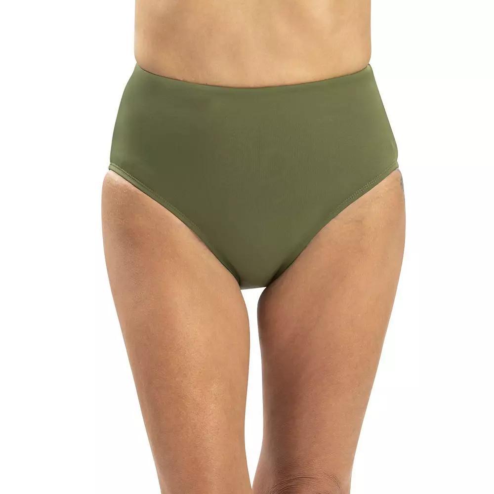 Women's Dolfin Solid High-Waisted Swim Bottoms, Size: XS, Green Product Image