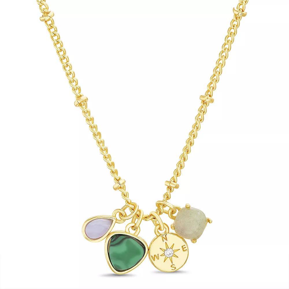 Paige Harper Color Therapy Gold Tone Gemstone Cluster & Heart Charm Necklace, Womens, Size: 16+3 Product Image