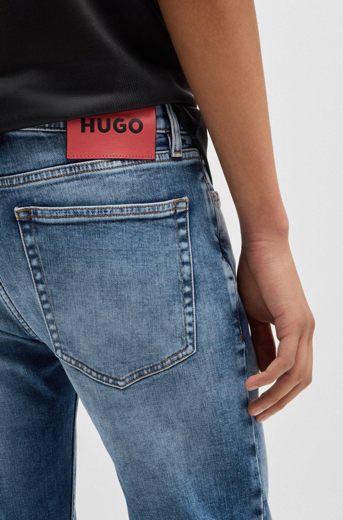 Extra-slim-fit jeans in blue stretch denim Product Image