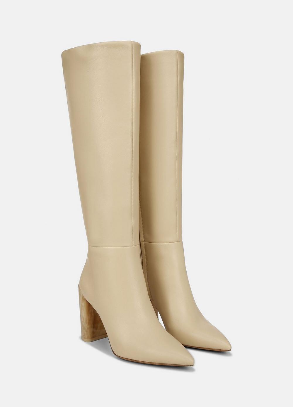 Womens Pilar Leather Knee Boot, Black, Size 7.5 Vince Product Image