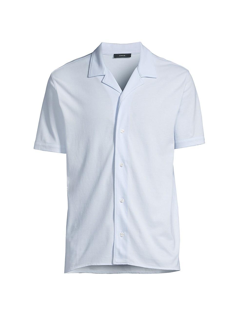 Mens Cotton Piqu Cabana Shirt, Optic White, Size L Vince Product Image