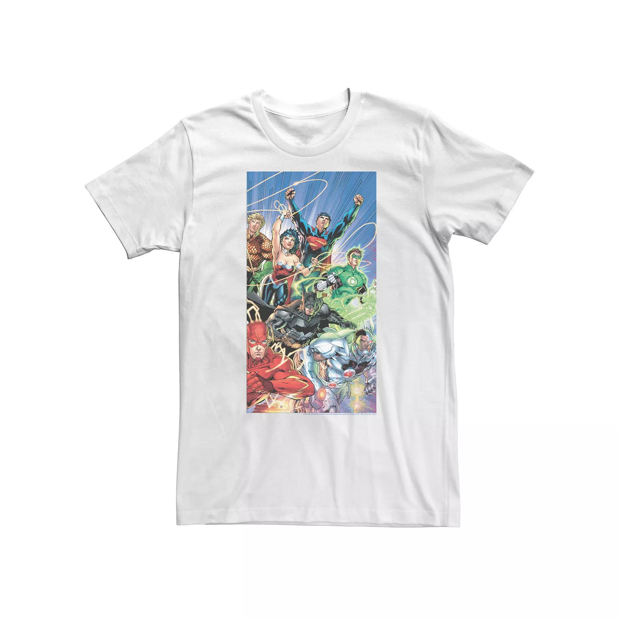 Big & Tall DC Comics Justice League A League Fandom Poster Tee, Men's, Size: 4XL, White Product Image