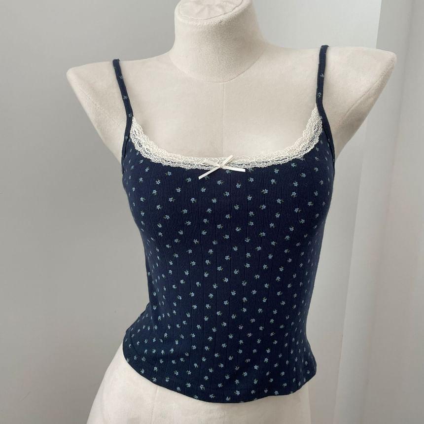 Floral Lace Trim Camisole Top Product Image