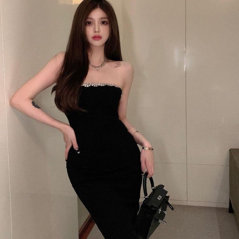 Plain Rhinestone Sheath Tube Dress (Various Designs) Product Image