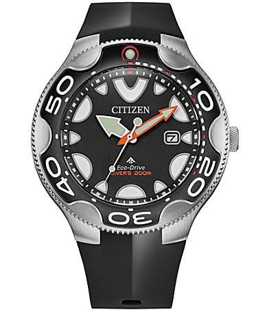 Citizen Mens Eco-Drive Promaster Dive Orca Stainless Steel Blue Rubber Strap Dive Watch Product Image