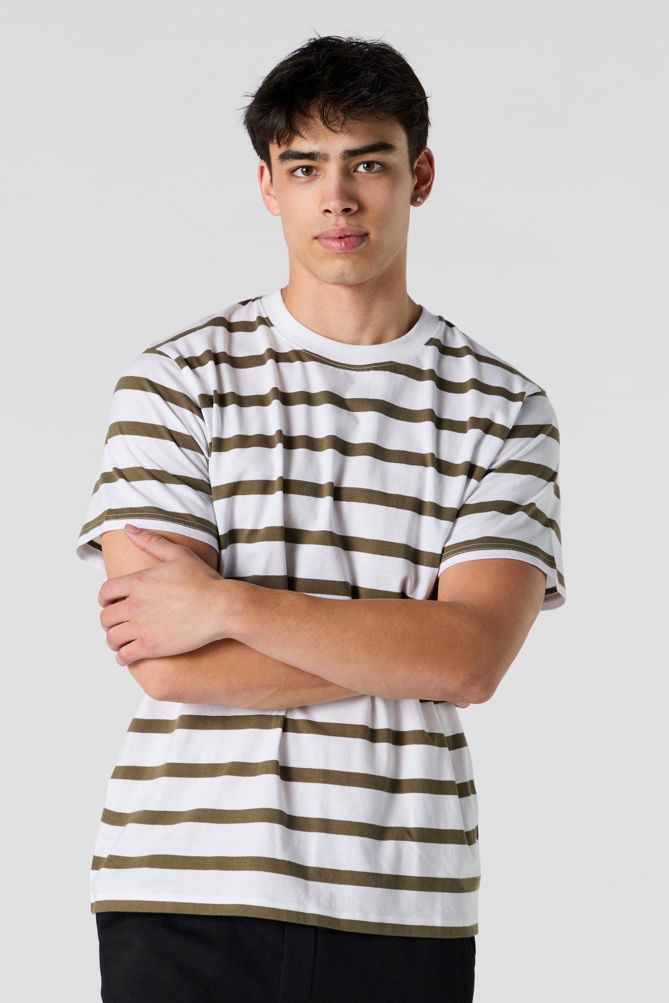 Striped Crewneck T-Shirt Male Product Image