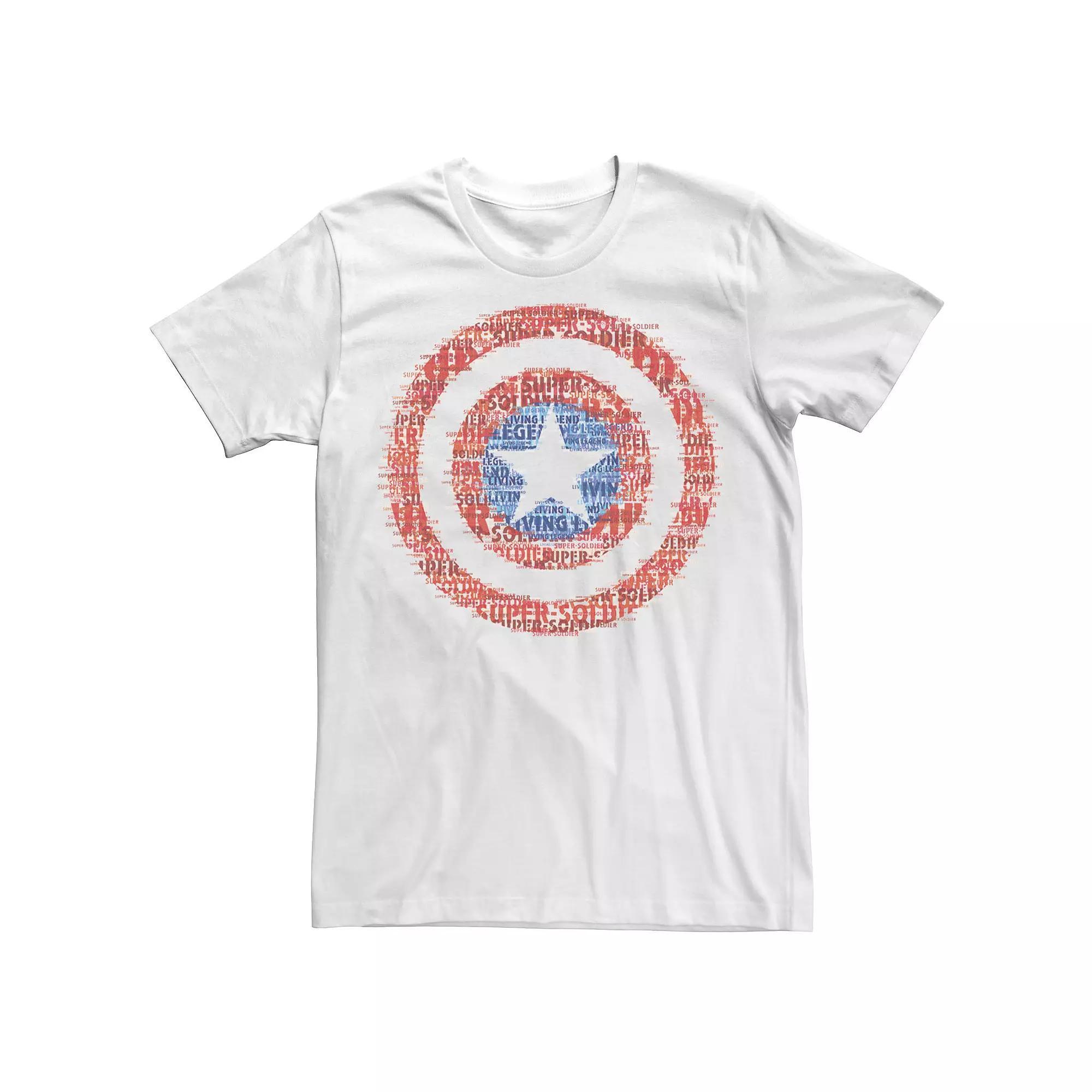 Men's Marvel Captain America Glitched Shield Tee, Size: 3XL, White Product Image
