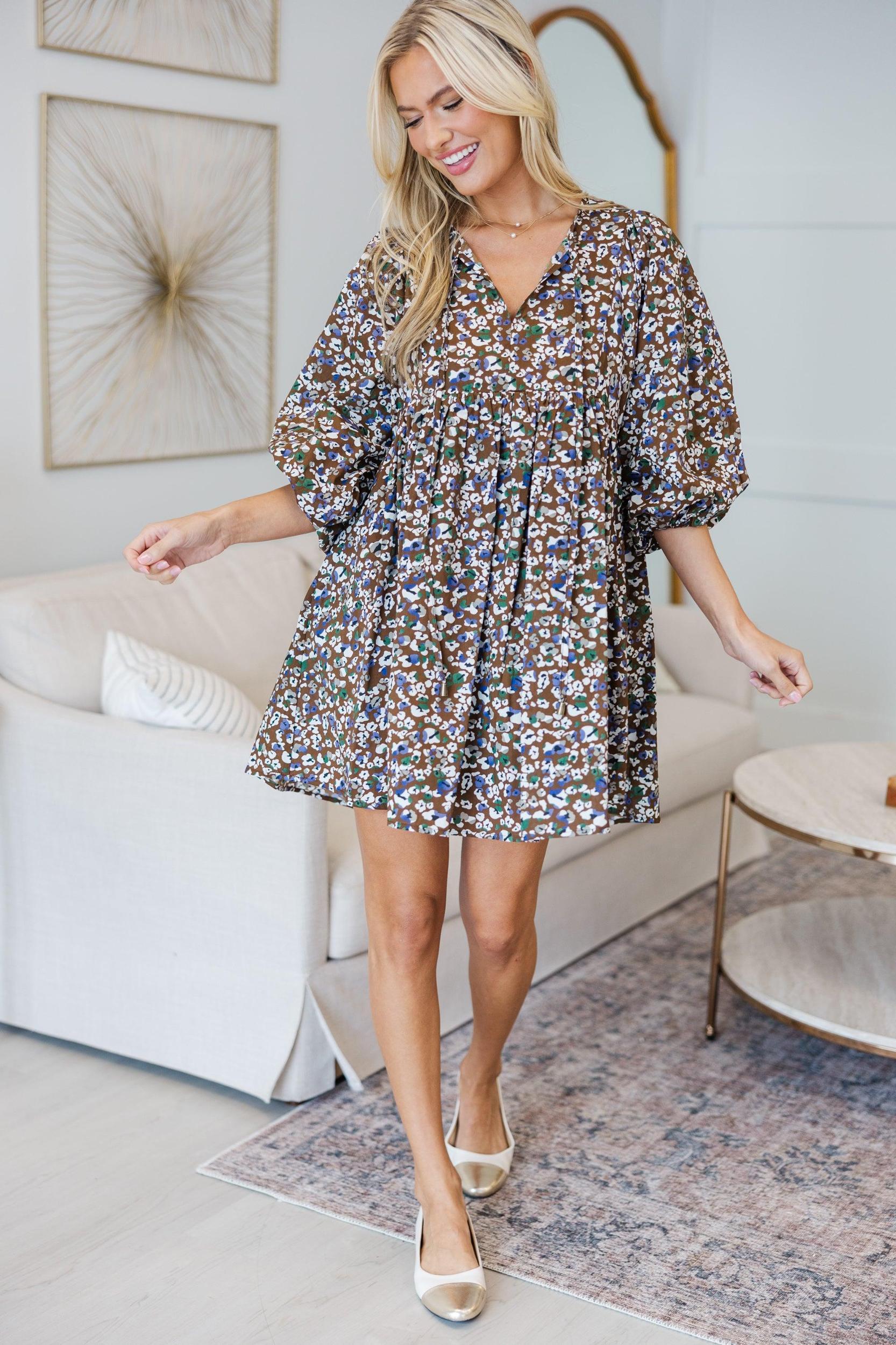 NURSING COLLECTION: It's All True Brown Leopard Dress Female Product Image