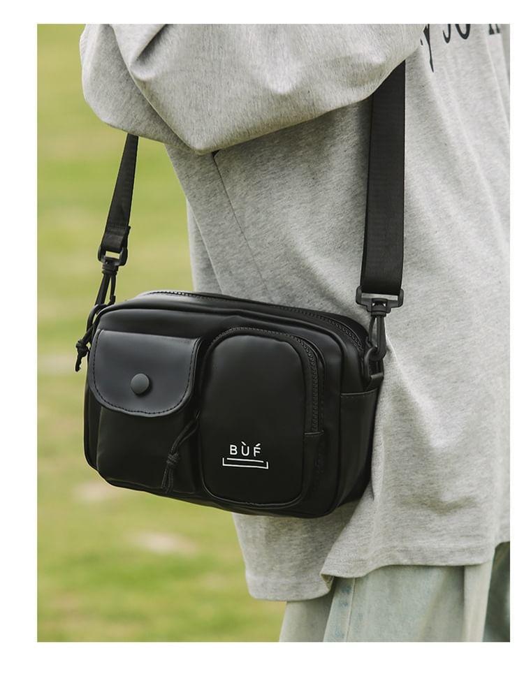Flap Faux Leather Crossbody Bag Product Image