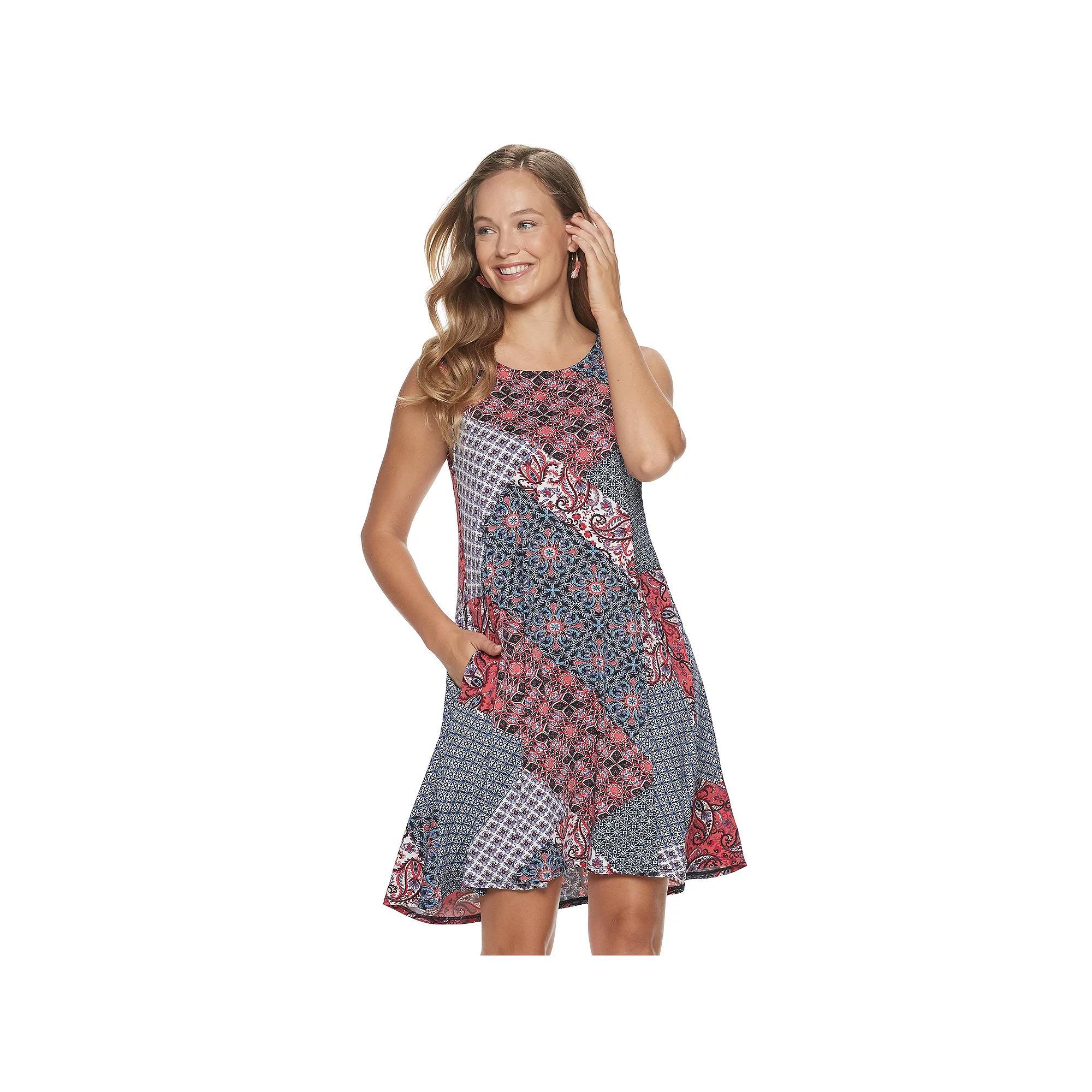 Womens Nina Leonard Floral Swing Dress Product Image
