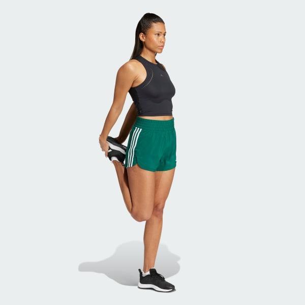 adidas Pacer Training 3-Stripes Woven High-Rise Shorts Pink Fusion S 3 Womens Product Image