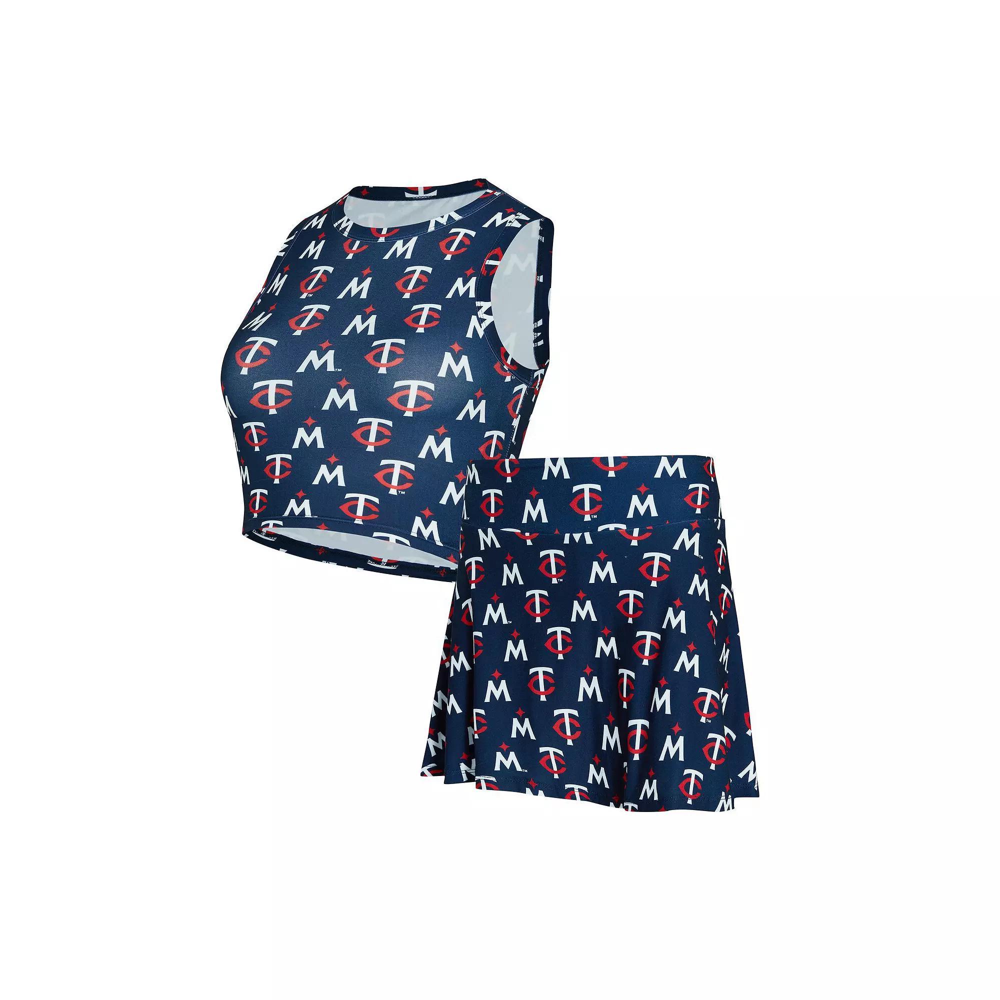 Women's Concepts Sport  Navy Minnesota Twins Knit Tank Top & Skort Set, Size: Large, Blue Product Image