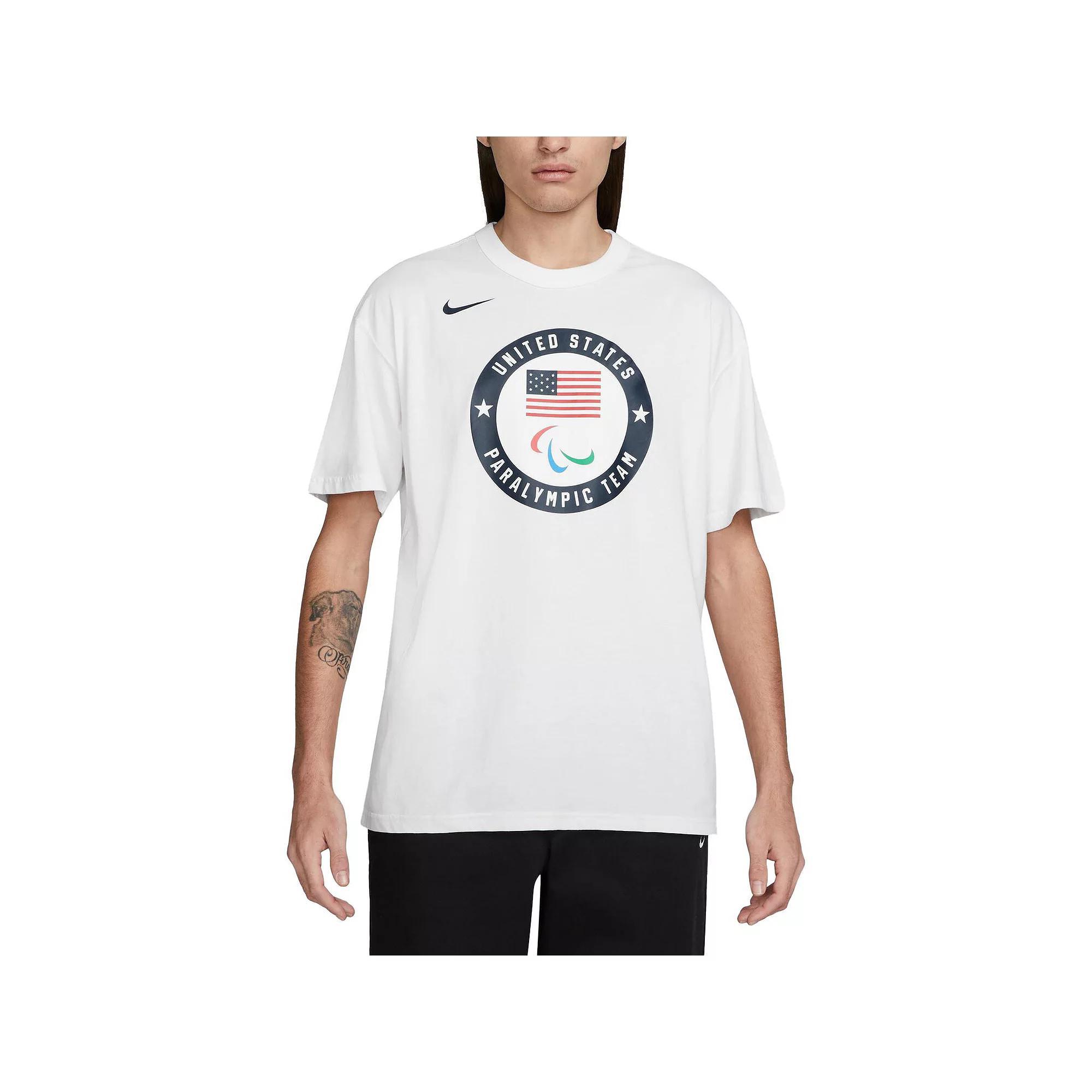 Men's Nike White Team USA 2024 Summer Paralympics Media Day Look Essentials T-Shirt, Size: Large, Usa White Product Image