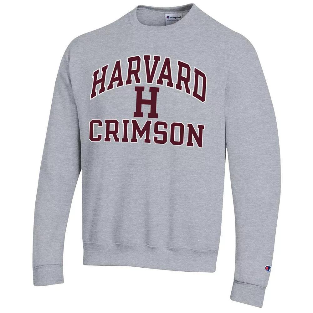 Men's Champion Heather Gray Harvard Crimson High Motor Pullover Sweatshirt, Size: Small, Har Grey Product Image