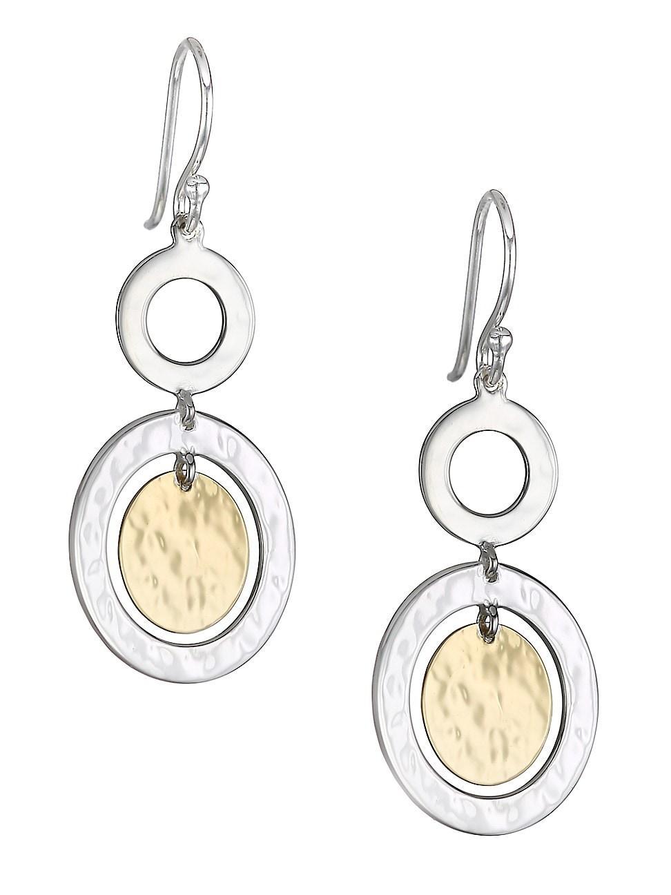 Womens Classico Chimera Small Two-Tone Snowman Linear Earrings Product Image