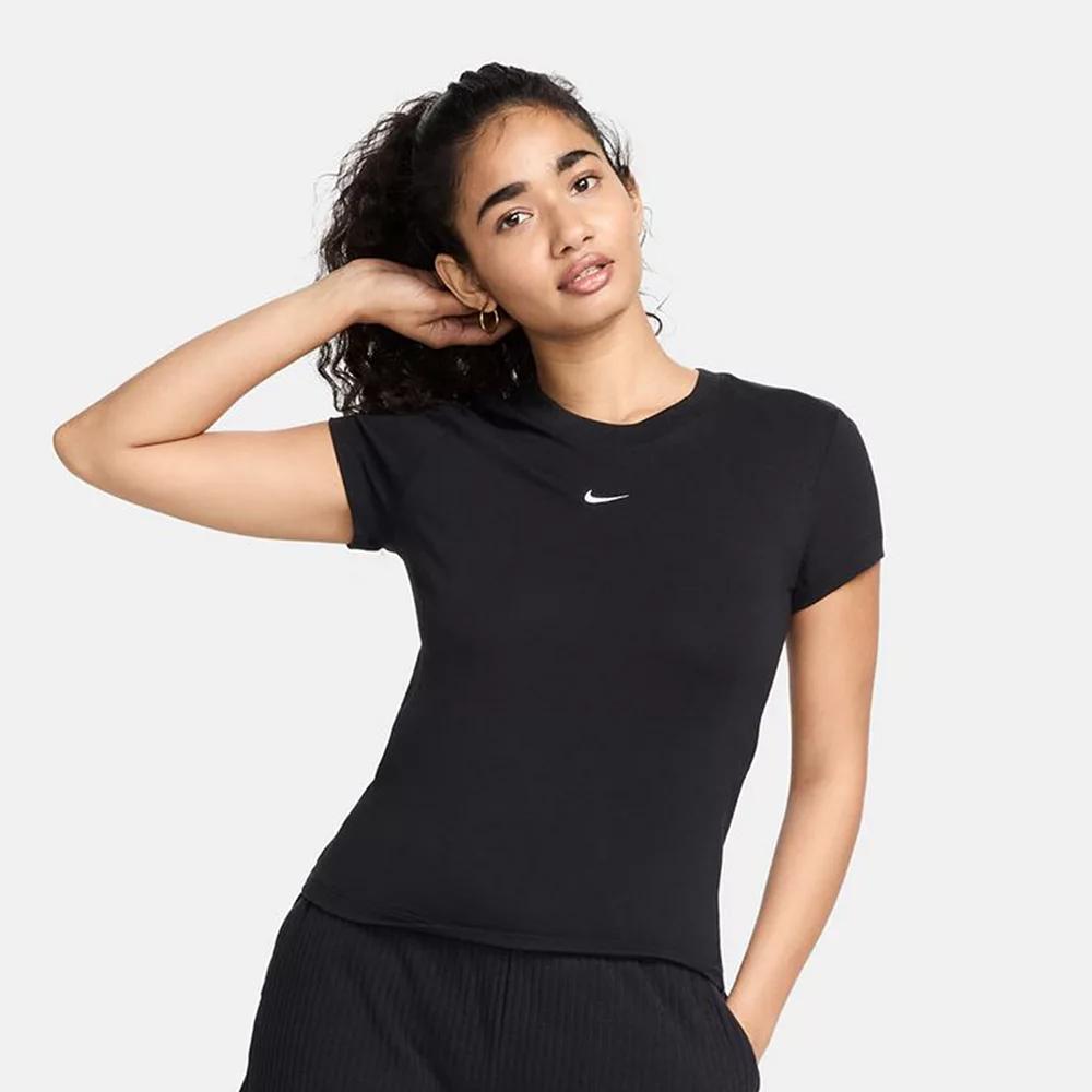 Women's Nike Sportswear Chill Swoosh Knit Tee, Size: XXL, Black Product Image